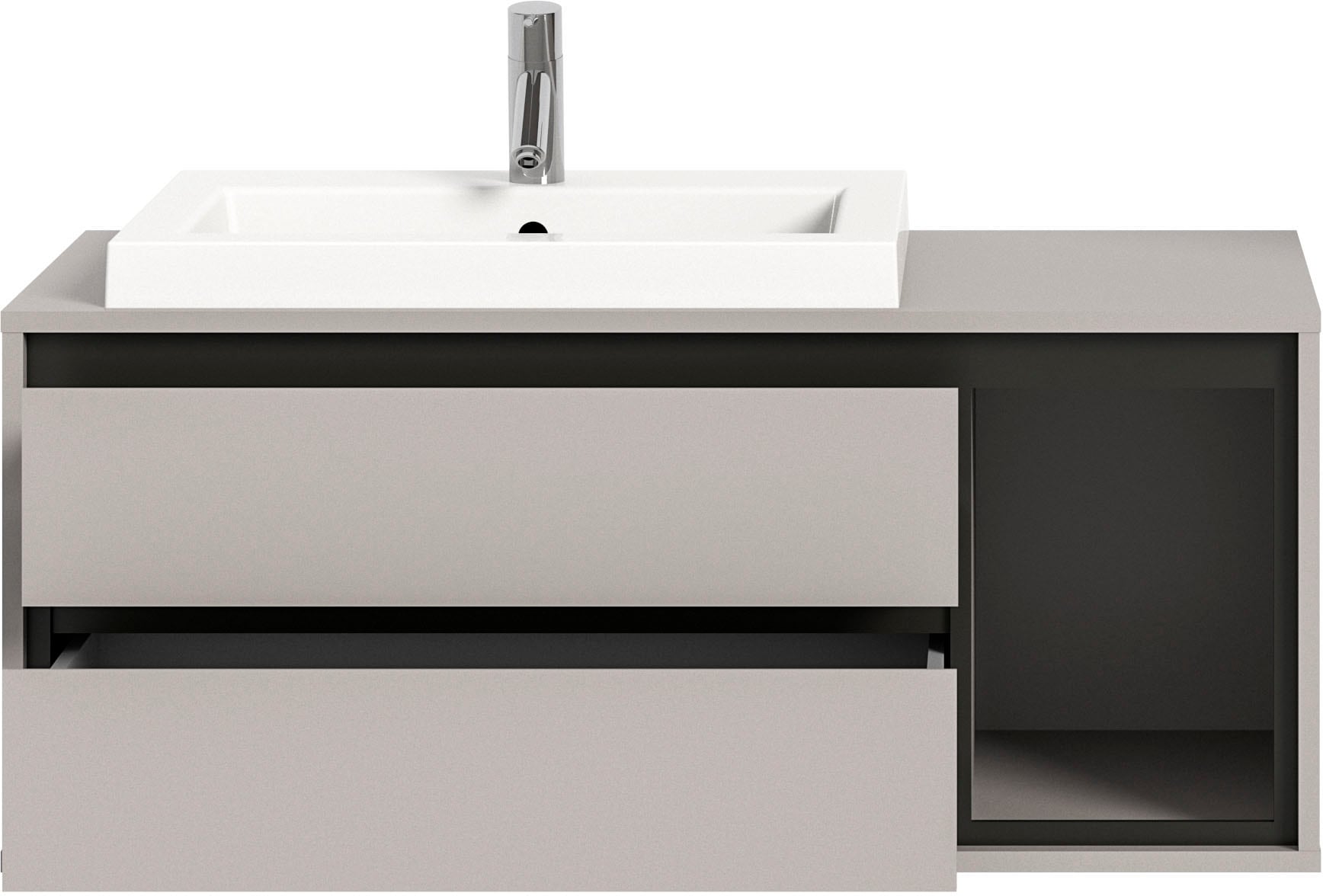 INOSIGN Waschbeckenschrank »Skygge, Breite 100 cm, inkl. Mineralguss-Waschbecken, 2 Schubkästen«, (2 St.), Hängeschrank, Unterschrank, Badmöbel, Badschrank, Schrank, Bad