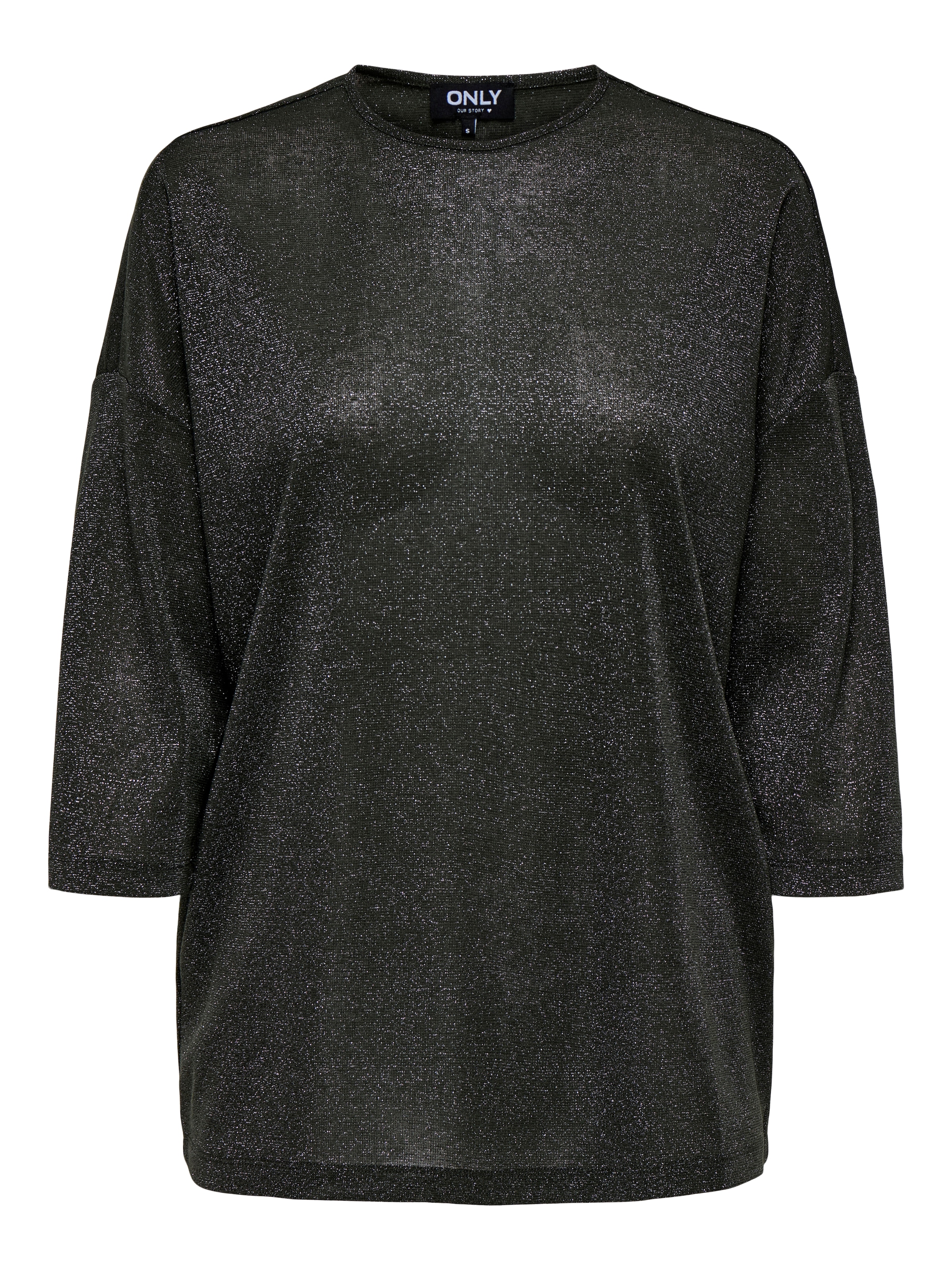 ONLY 3/4-Arm-Shirt »ONLSILVERY GLAMOUR LUREX 3/4 TOP JRS«, mit Glitzer-Effekt