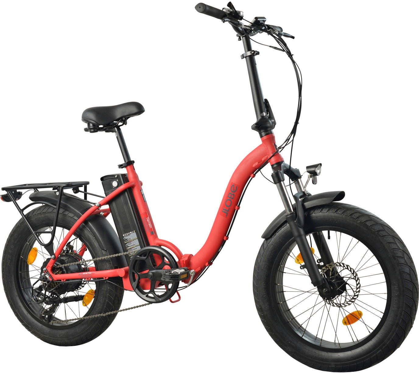 LLobe E-Bike »Elektro Faltrad 20" Terrain rot«, Shimano, Tourney, Heckmotor 250 W