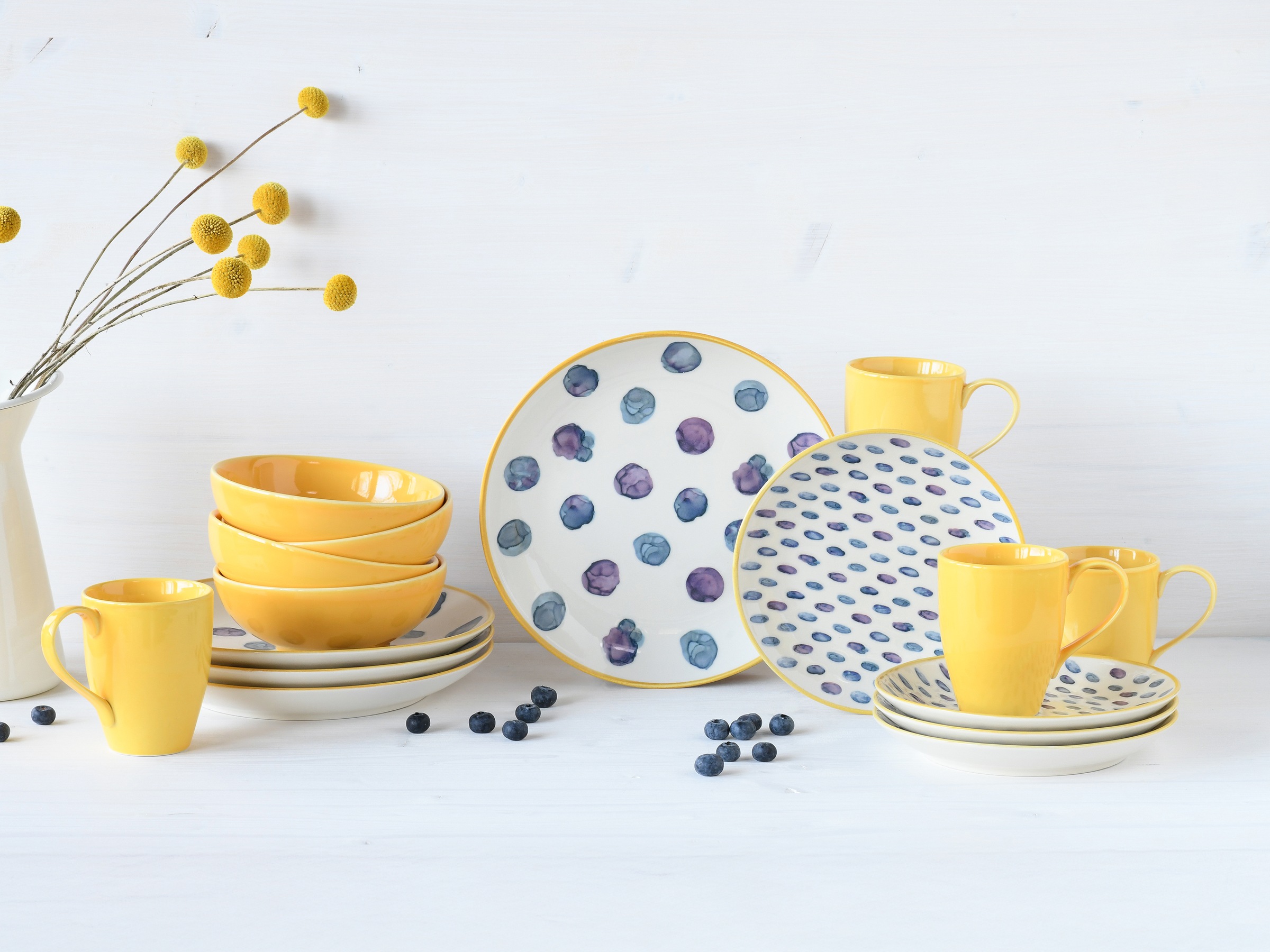 CreaTable Kombiservice »Maisie Bunt, Kombi-Service 16-tlg«, (Set, 16 tlg.), Dots, Polka Dots, Konfetti, Punkte