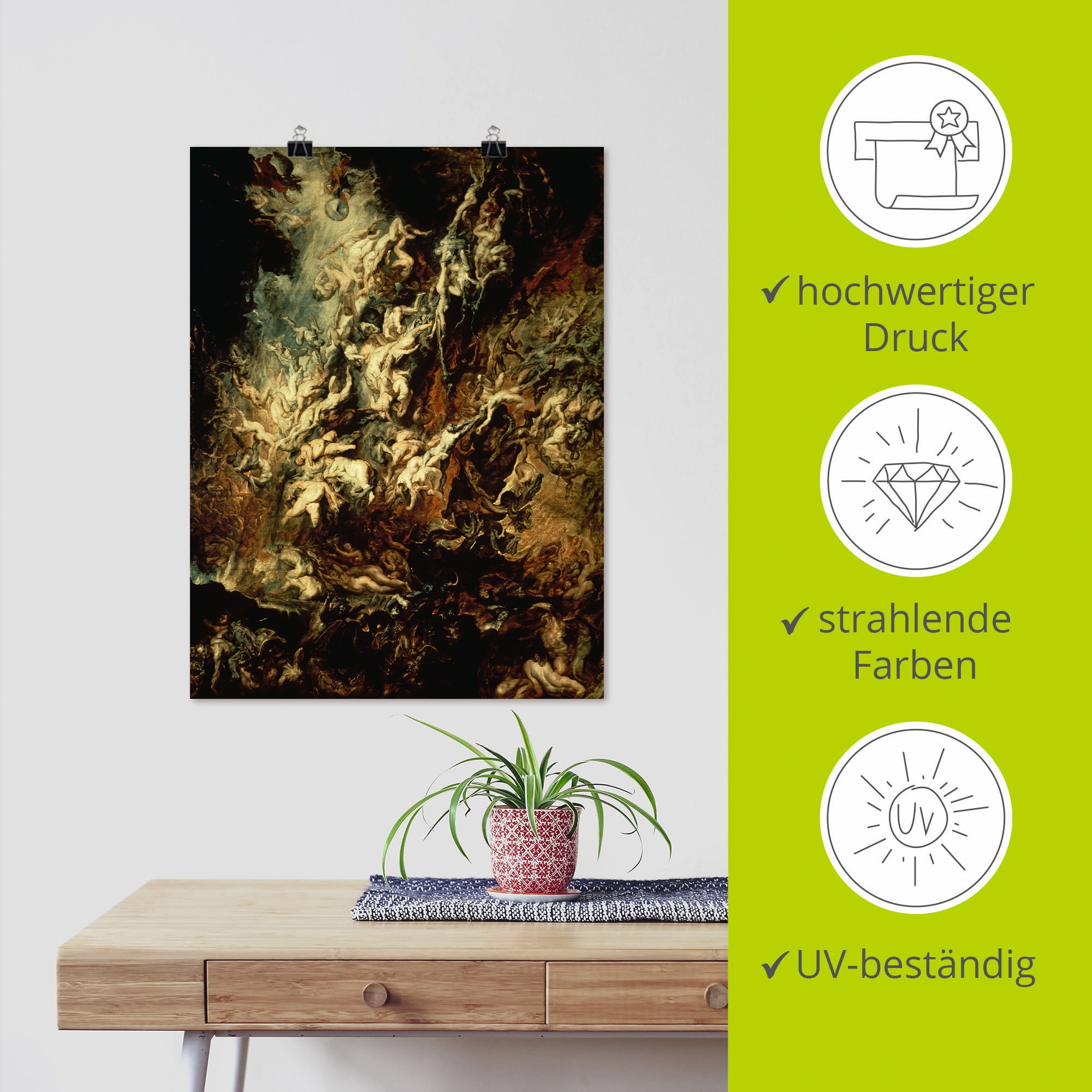 Artland Kunstdruck »Höllensturz der Verdammten I«, Dark Fantasy, (1 St.), als Leinwandbild, Poster, Wandaufkleber in verschied. Größen