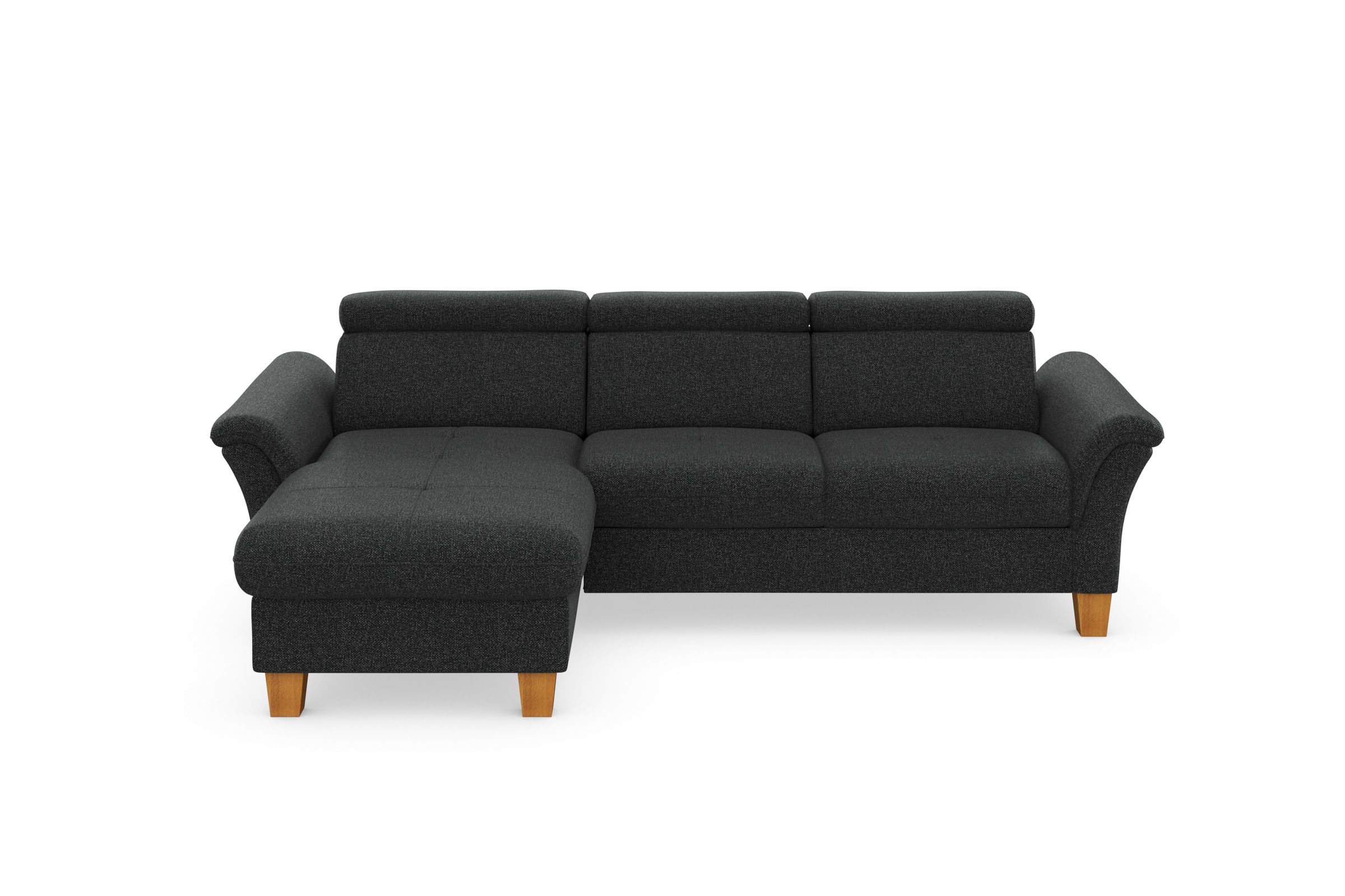 Home affaire Ecksofa »Lindgren L-Form«, wahlweise mit Bett mit klappbaren Rollen, Kasten und Kopfverstellung