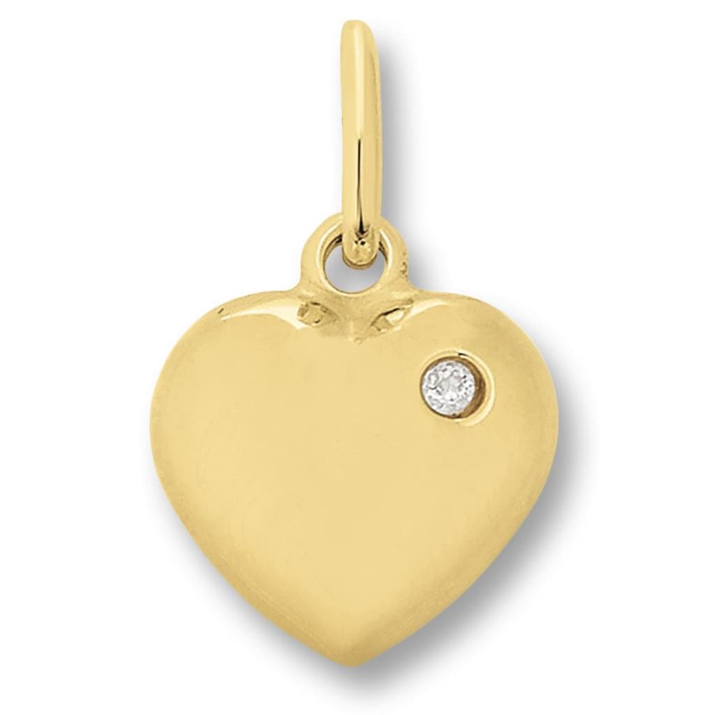 ONE ELEMENT Kettenanhänger »Zirkonia Herz Herz Anhänger aus 333 Gelbgold« Damen Gold Schmuck Herz
