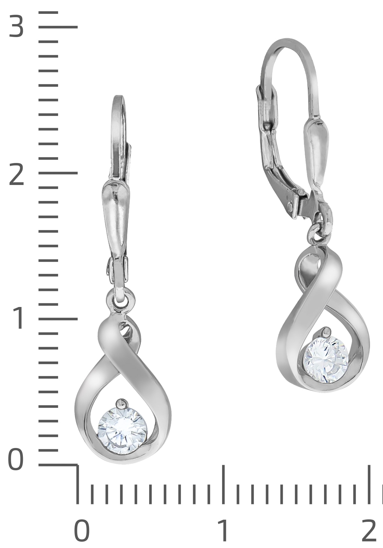 Firetti Paar Ohrhänger »Schmuck Geschenk Silber 925 Ohrschmuck Patentbrisur Tropfen Glitzer«, mit Zirkonia (synth.)