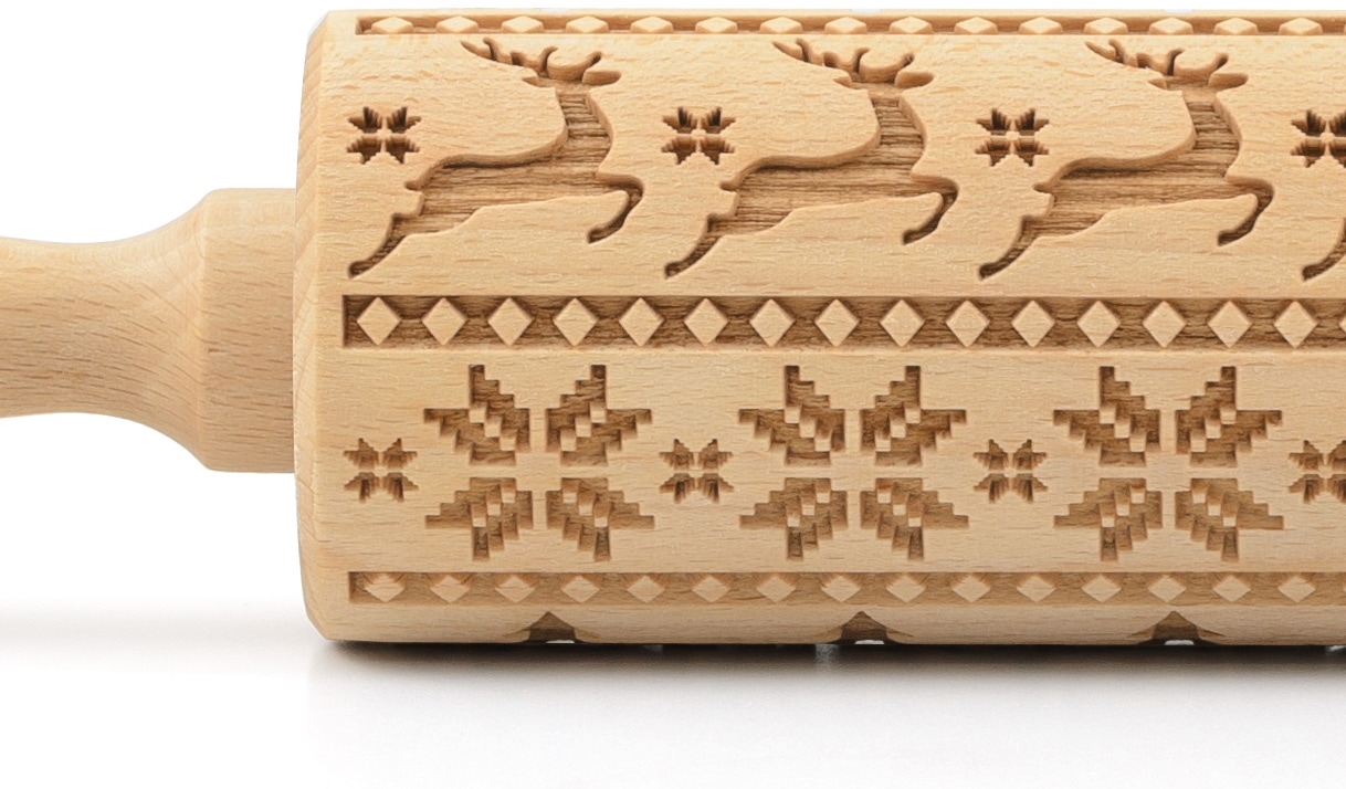 folkroll Teigroller »3D-Motiv-Teigrolle« Skandinavien Weihnacht