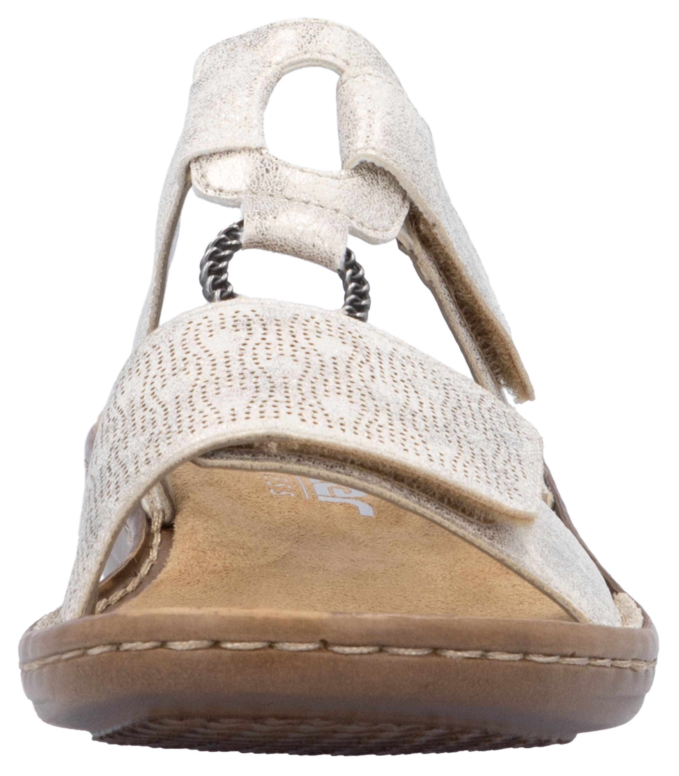 Rieker Pantolette, Sommerschuh, Strandschuh, Klettschuh mit Perforation