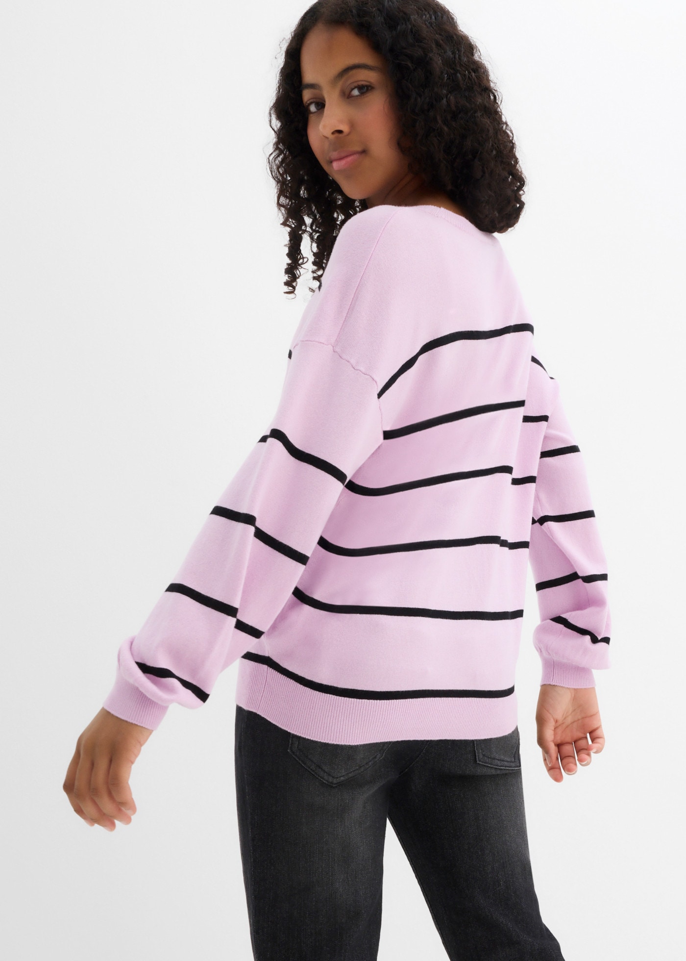 bonprix Strickpullover für Mädchen, klassischer Feinstrick, Regular Fit, im Casual-Stil