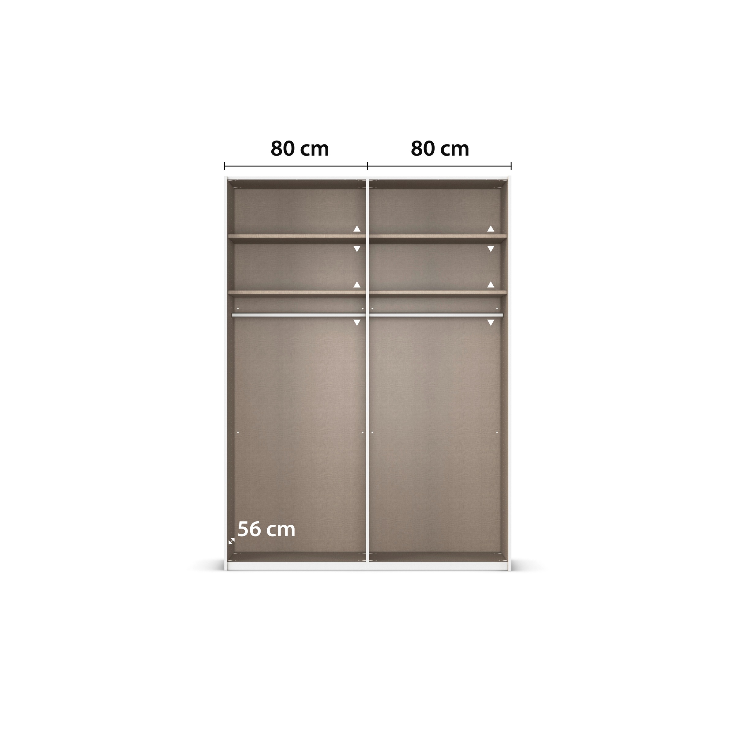 rauch Schwebetürenschrank »Kleiderschrank Schrank Garderobe Schlafzimmerschrank EVELYN«, in elegantem Stil, in 5 Breiten, Griffe in Korpusfarbe MADE IN GERMANY