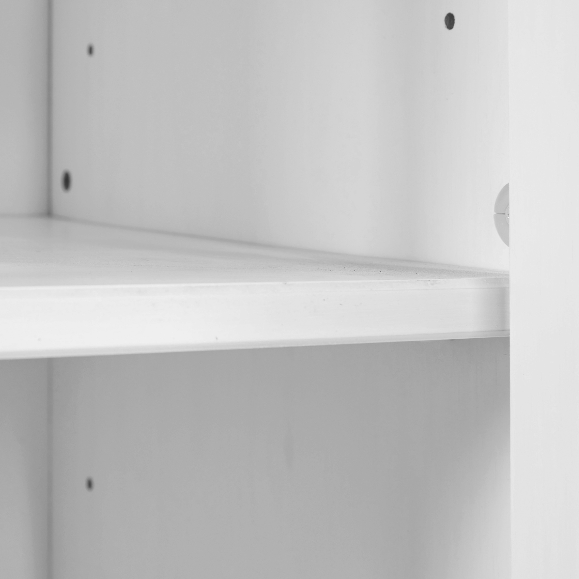 Inter Link Buffet »Pinora, Vitrine Kiefer Massivholz, Küchenschrank Weiss lackiert« 1 Stk. tlg. Geschirrschrank im Skandi Look, viel Stauraum, 160 x 39,50 x 197 cm