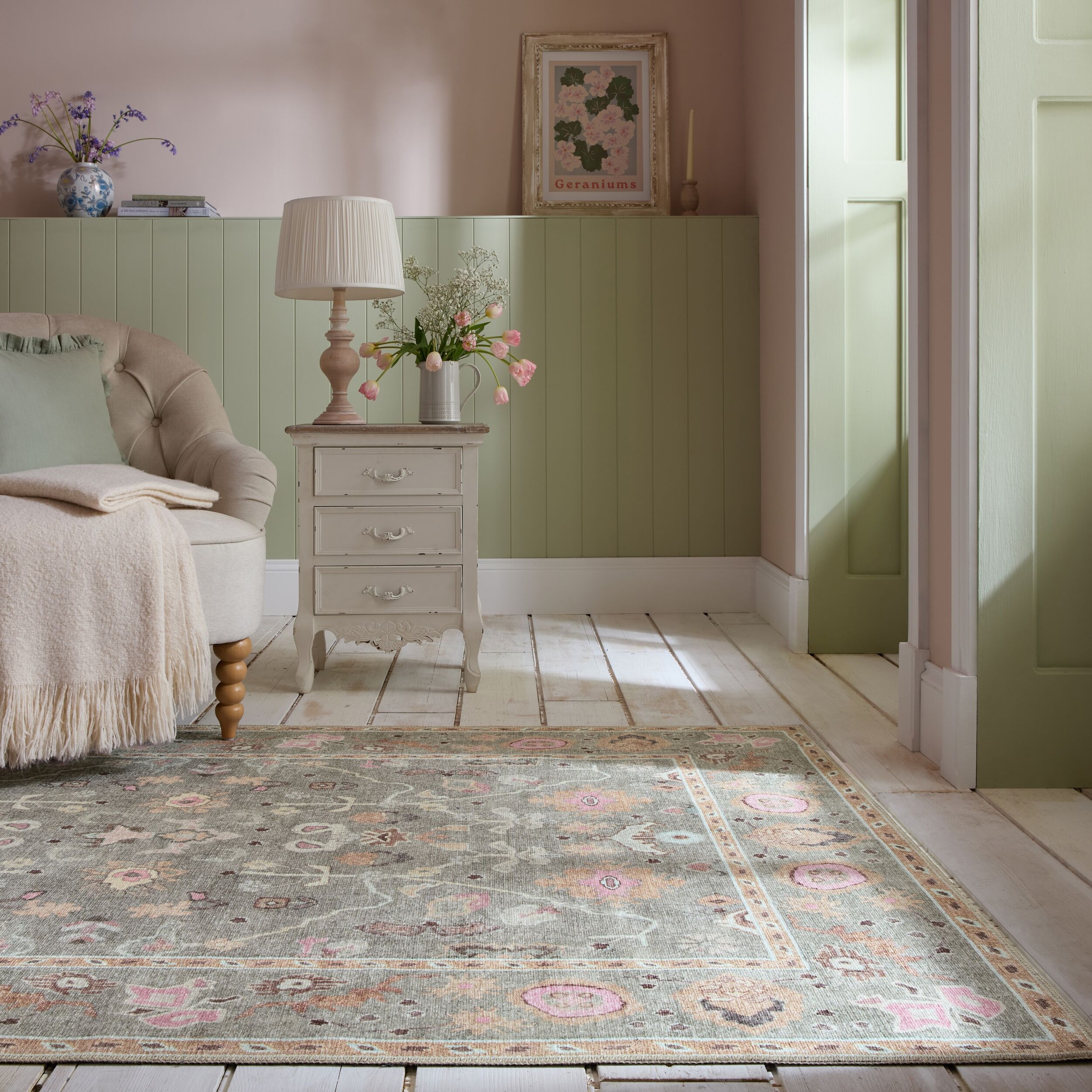 FLAIR RUGS Teppich »Una«, rechteckig, 4 mm Höhe, Waschbarer Traditioneller günstig online kaufen