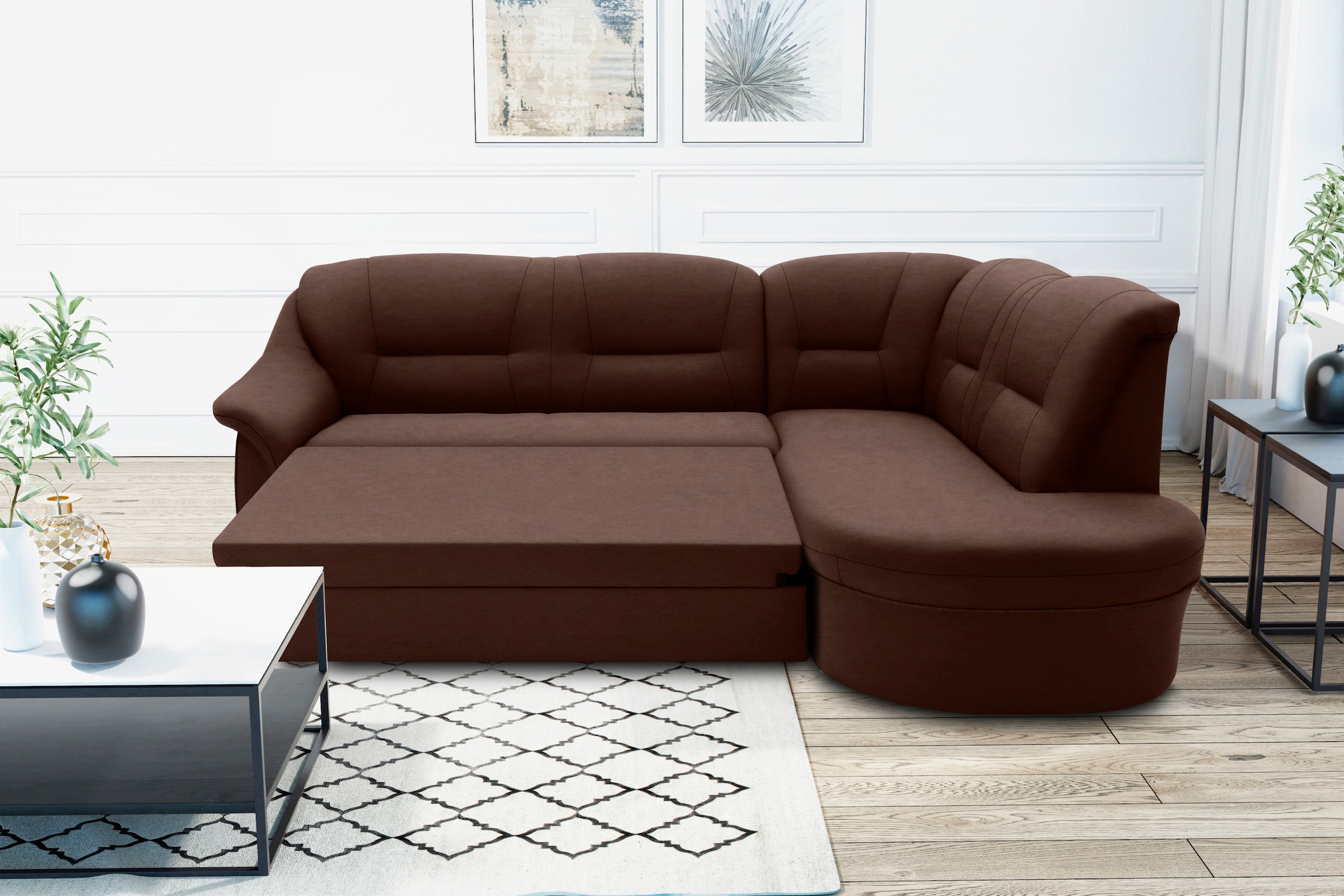 DOMO collection Ecksofa »Faenza für kleine Räume, Stellmaße 232,176cm, komf günstig online kaufen