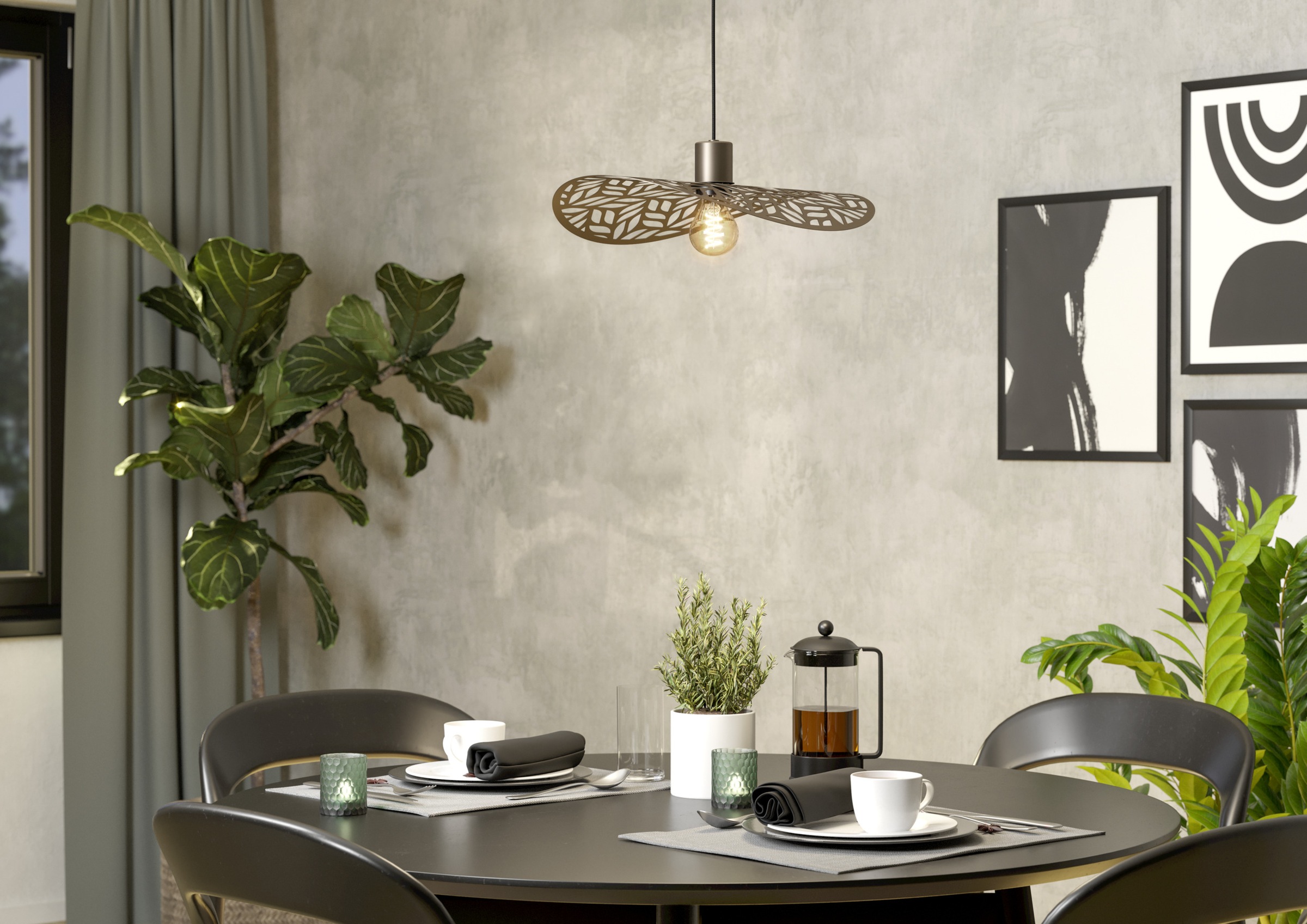 EGLO Hängeleuchte »SWABY Pendellampe - Stahl - E27 - 1X60W - IP20« E27 1 St günstig online kaufen