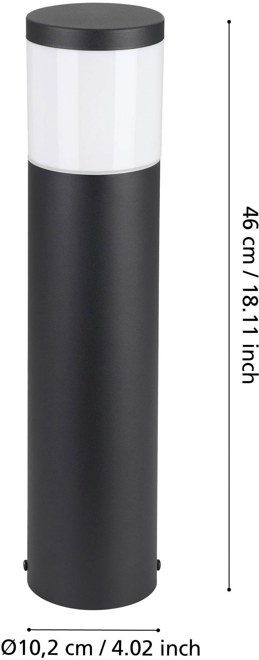 EGLO Stehlampe »BASALGO-Z Stehleuchte, Außenbeleuchtung, schwarz, IP44, ZigBee 3.0«, Leuchtmittel E27 | Leuchtmittel wechselbar-ohne Leuchtmittel, App / Sprachsteuerung Alexa, ‎‎112x110x470cm, exkl. Fernbedienung