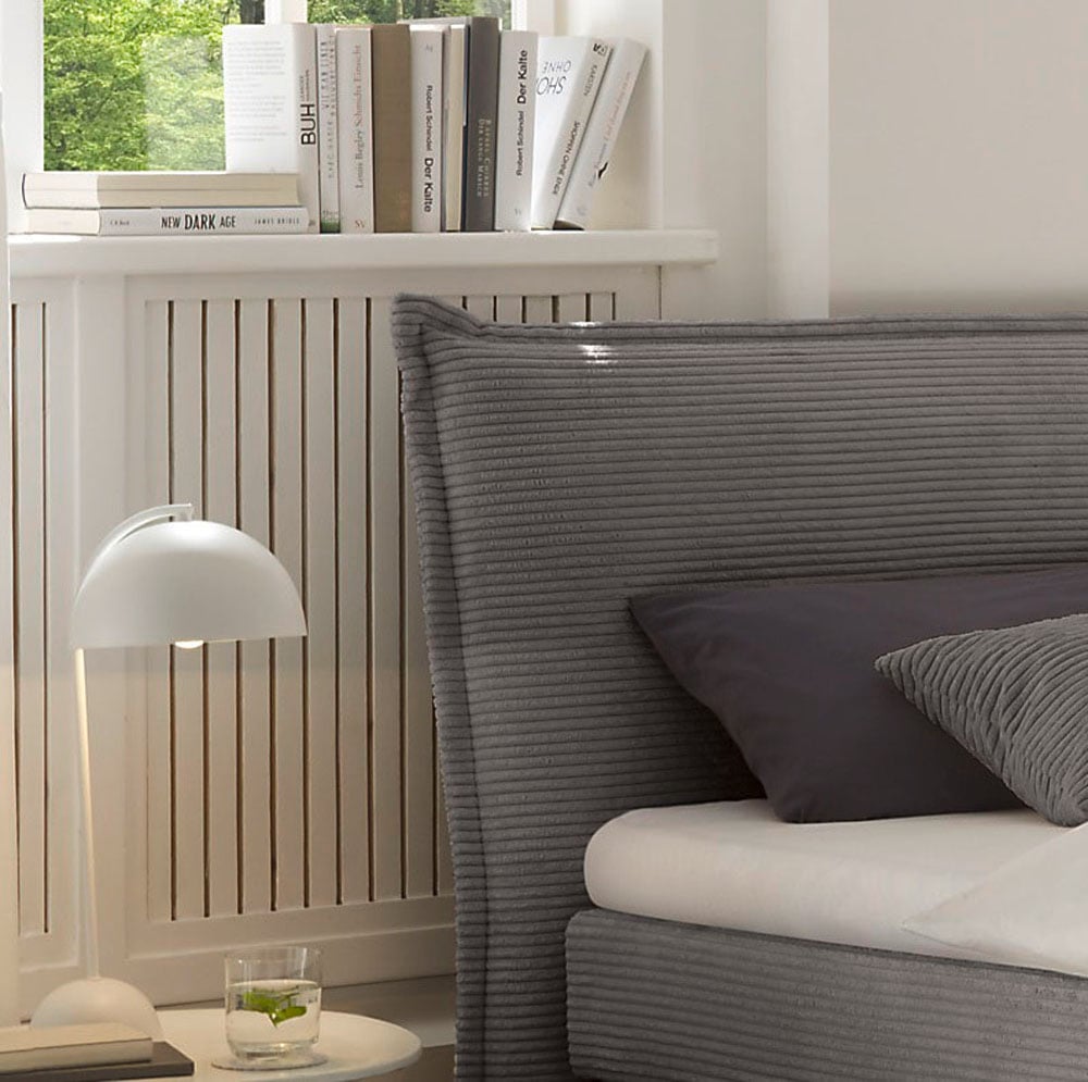 hapo Boxspringbett »Hana, in verschiedenen Breiten und Härtegraden erhältlich« Bett mit samtartigem Stoff bezogen, inkl. Topper