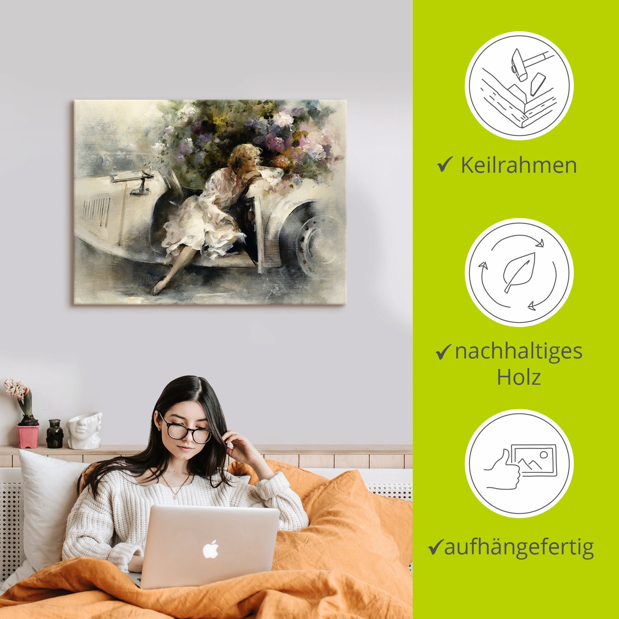 Artland Wandbild »Tagträumer«, Frau, (1 St.), als Leinwandbild, Poster, Wandaufkleber in verschied. Größen