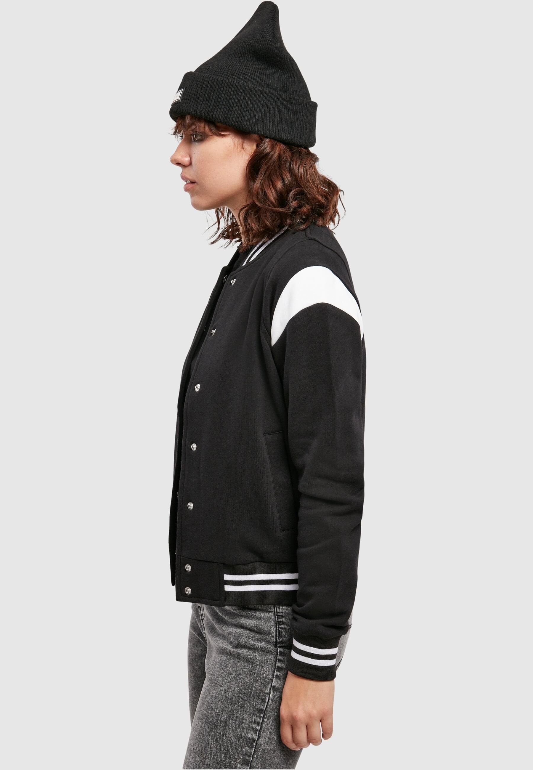 URBAN CLASSICS Collegejacke »Urban Classics Damen Ladies Organic Inset College Sweat Jacket« 1 Stk. tlg. ohne Kapuze