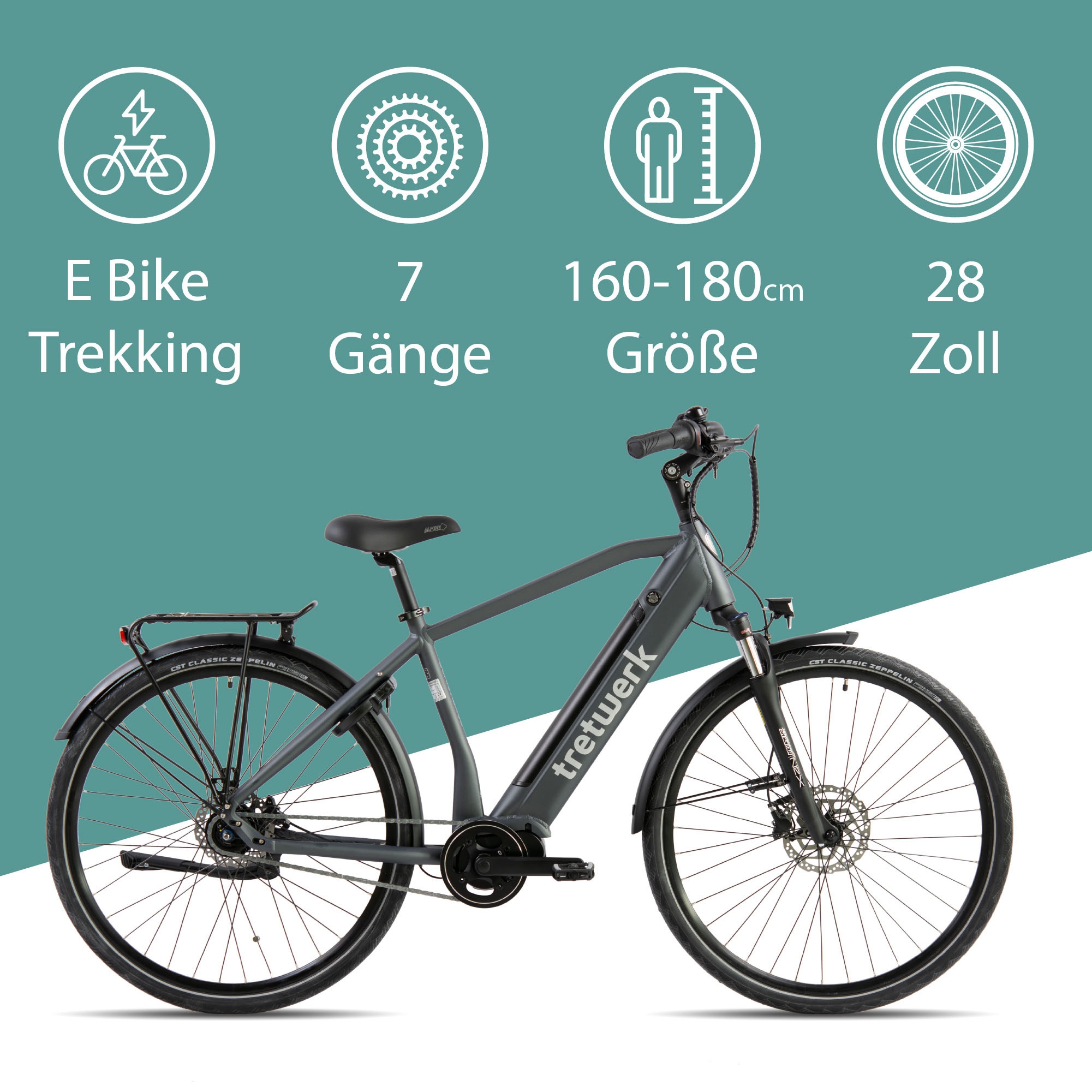 Tretwerk E-Bike »Sonic Nexus«, 7 Gang, Mittelmotor 250 W, Pedelec, Elektrofahrrad für Damen u. Herren