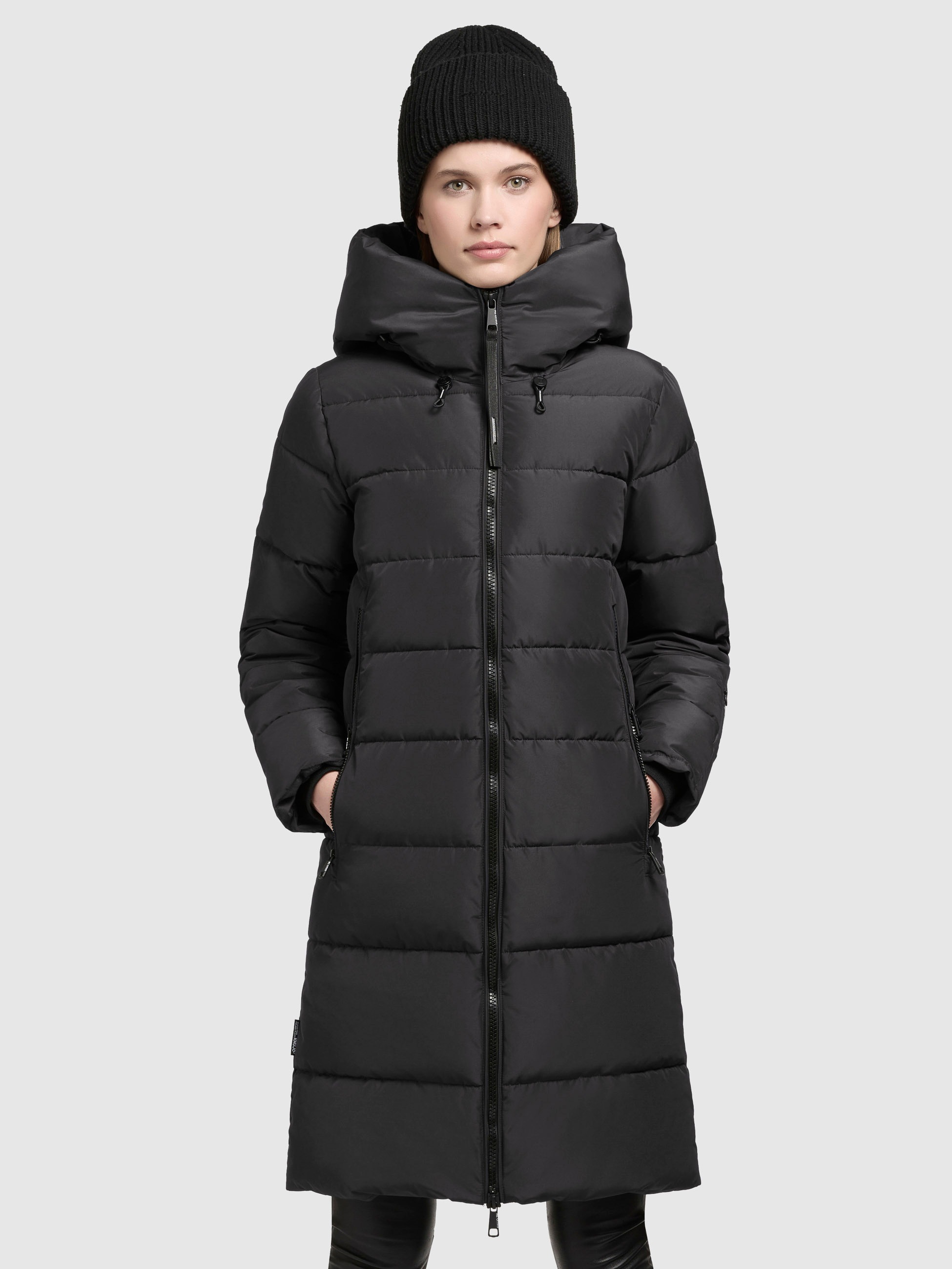 KHUJO Steppmantel »JILIAS5« dunkelgrau L (40) L (40) Eine warme Wattierung und Taschenbeutel mit Fleece schützen bei dem khujo Mantel JILIAS5 vor...