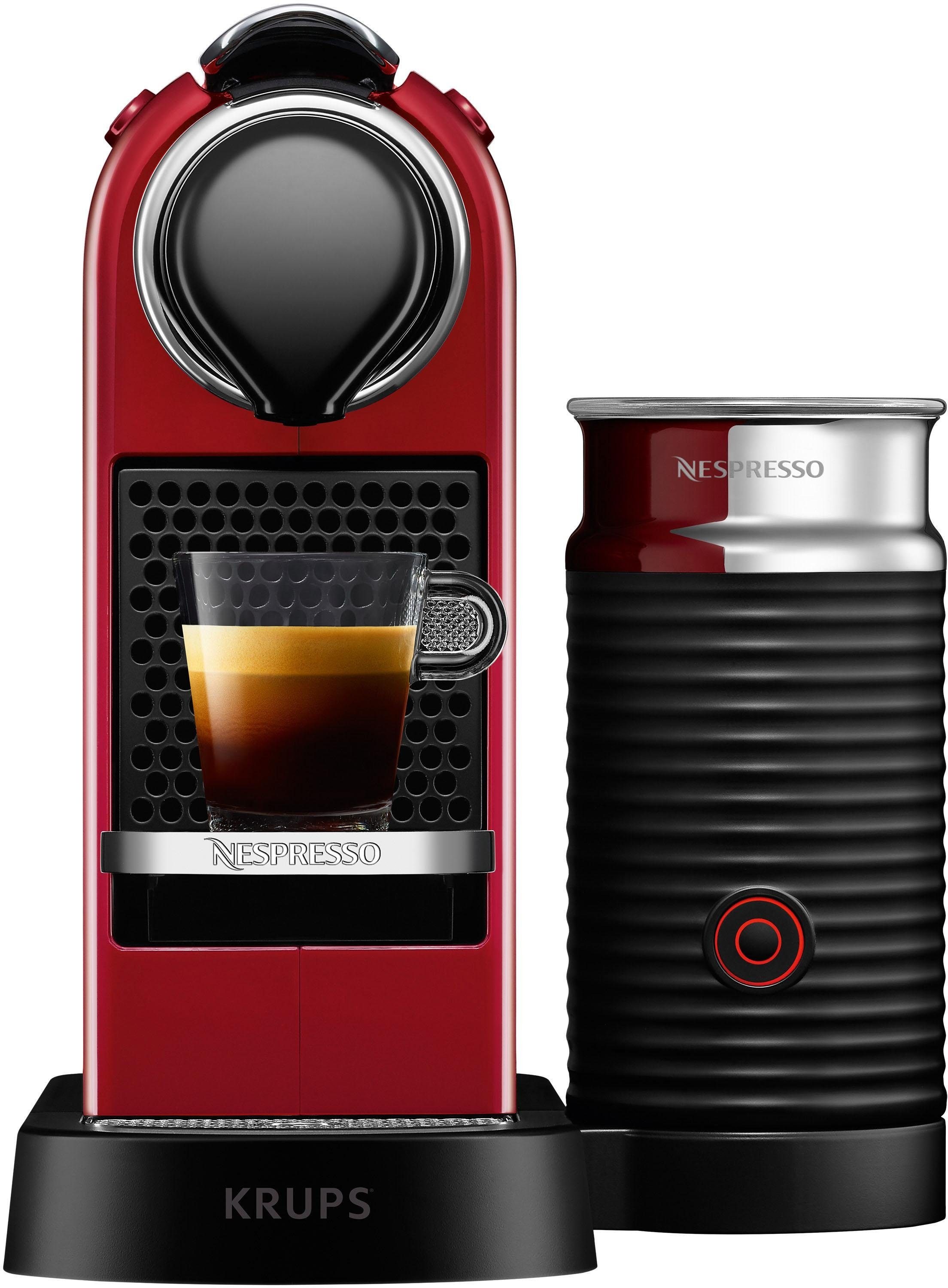 Nespresso Kapselmaschine »XN761B CitiZ & Milk von Krups«, inkl. Aeroccino Milchaufschäumer, Willkommenspaket mit 14 Kapseln