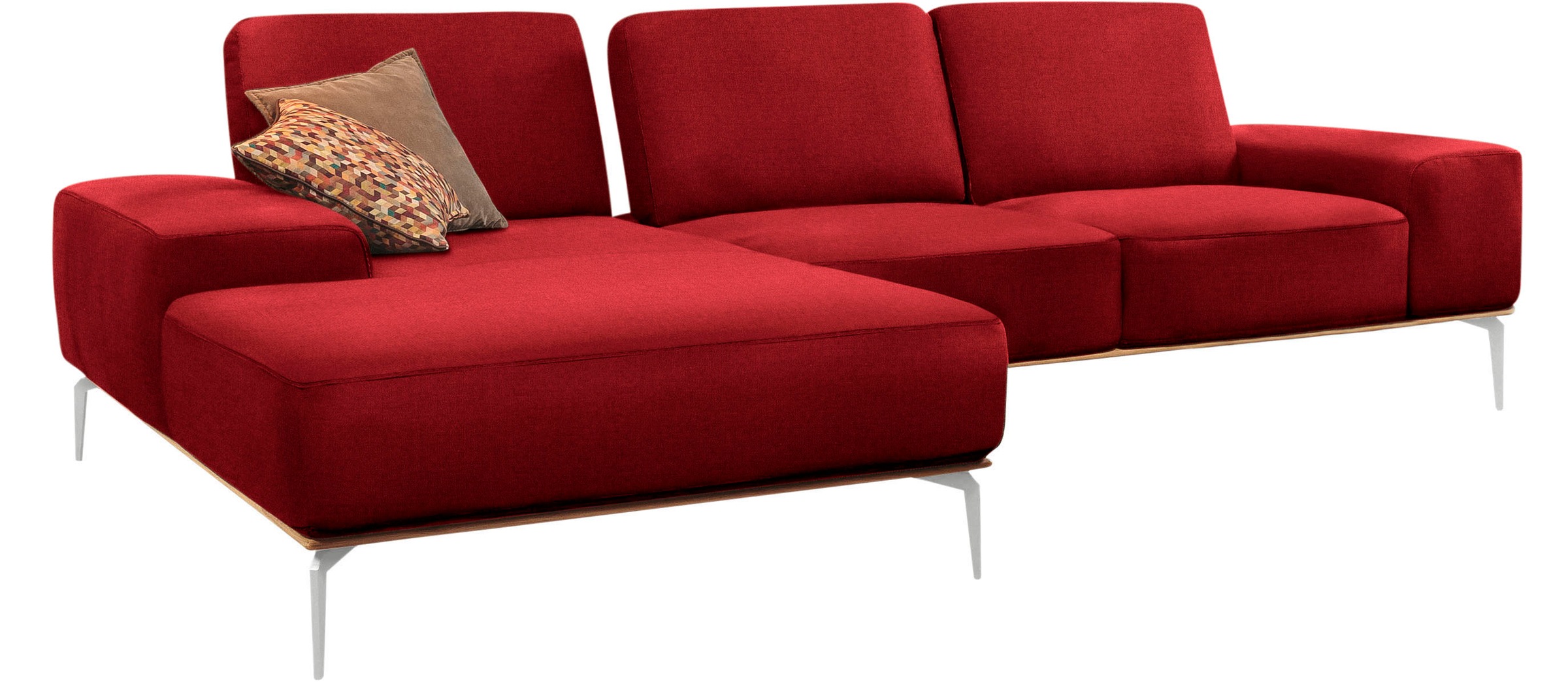 W.SCHILLIG Ecksofa "run, Designsofa, bequem, L-Form" mit elegantem Holzsock günstig online kaufen