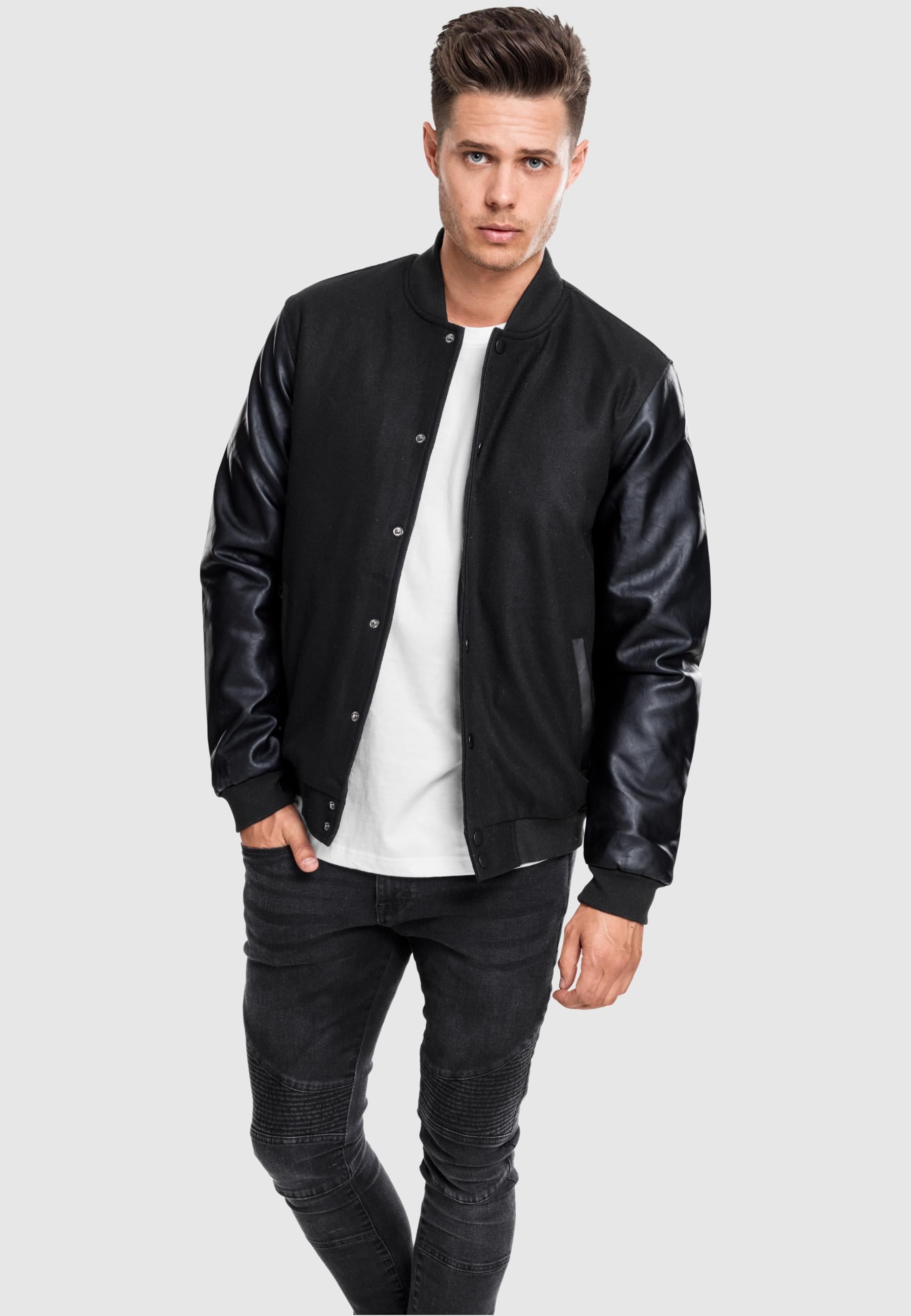 URBAN CLASSICS Allwetterjacke »Urban Classics Herren Oldschool College Jacket« 1 Stk. tlg. ohne Kapuze