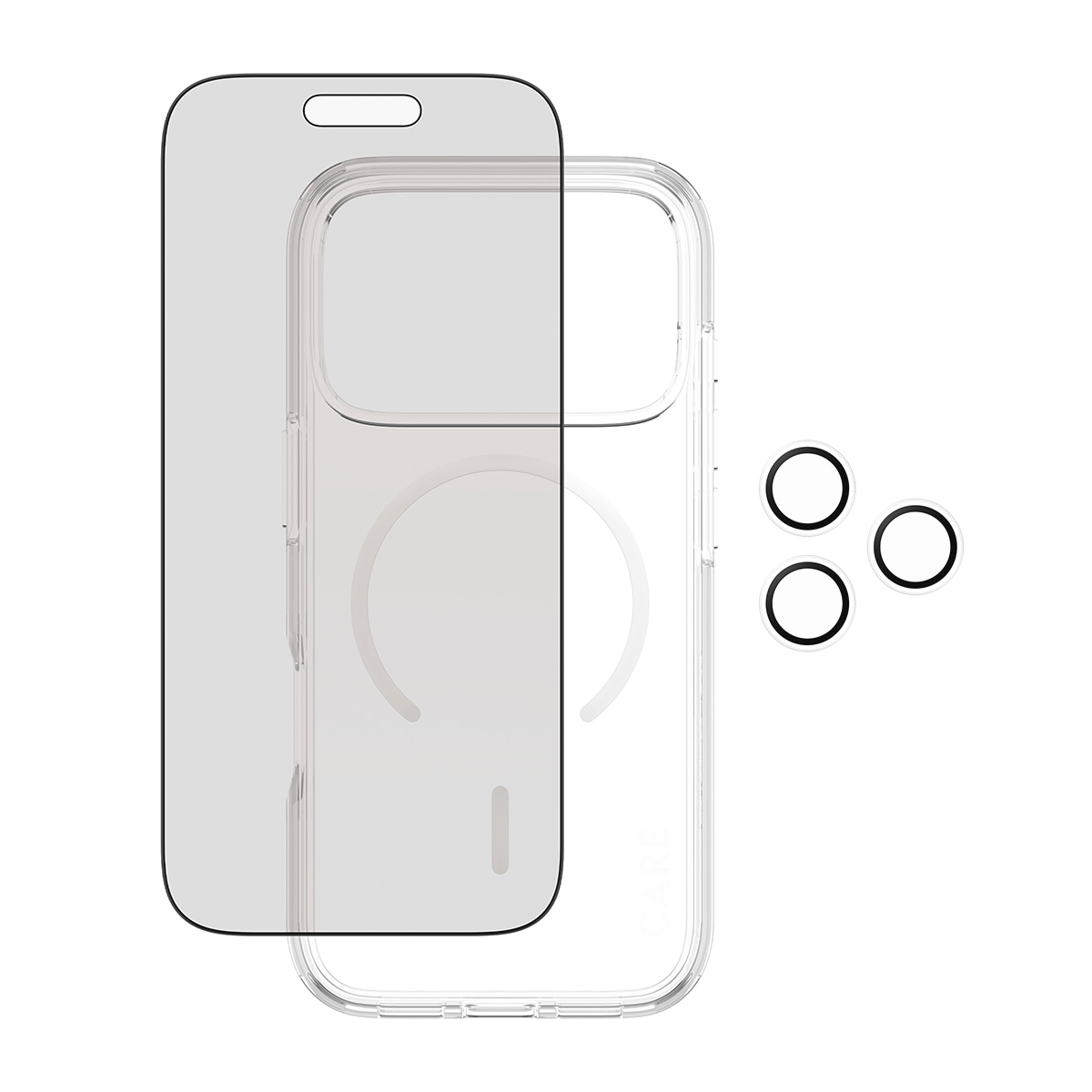 CARE by PanzerGlass Handyhülle »3-in-1 Flagship Privacy Bundle Apple iPhone 17 Pro« Apple iPhone 17 Pro Backcover, Schutzhülle, Handyschutzhülle, Case, Schutzcase, stoßfest