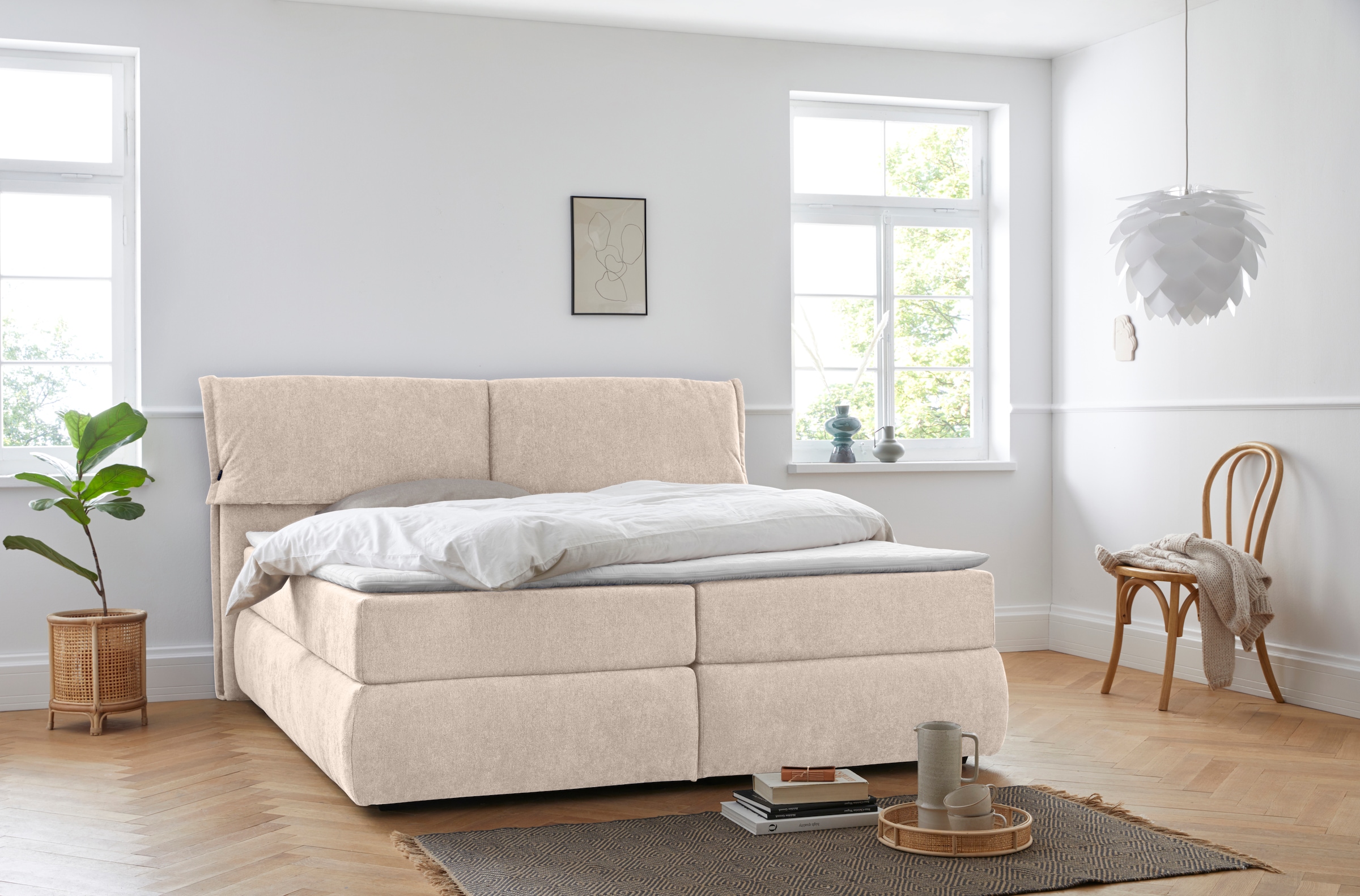 andas Boxspringbett "Jenson", in 4 Farben, 4 Breiten, 3 Matratzenarten in 2 günstig online kaufen