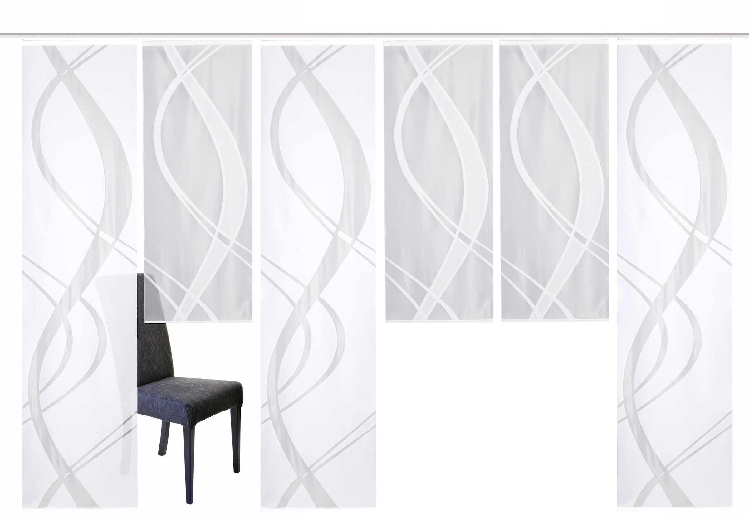 HOME WOHNIDEEN Schiebegardine »TIBASA« Paneelwagen 6 Stk. tlg. halbtranspar günstig online kaufen