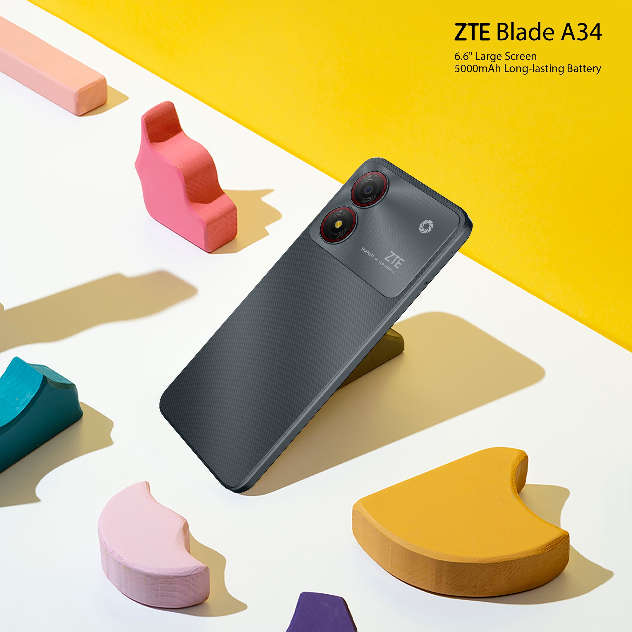 ZTE Smartphone »Blade A34«, Grau