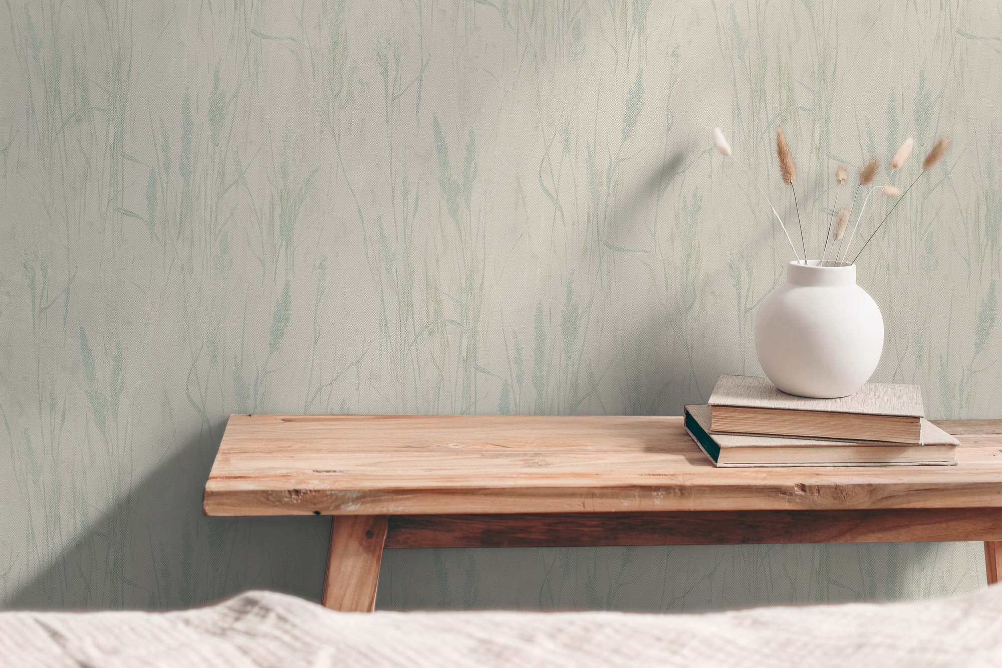 A.S. Création Vliestapete »mit Gräser-Motiv natürliche Räume« matt strukturiert Dekorative Vliestapete mit zartem Gräser-Design