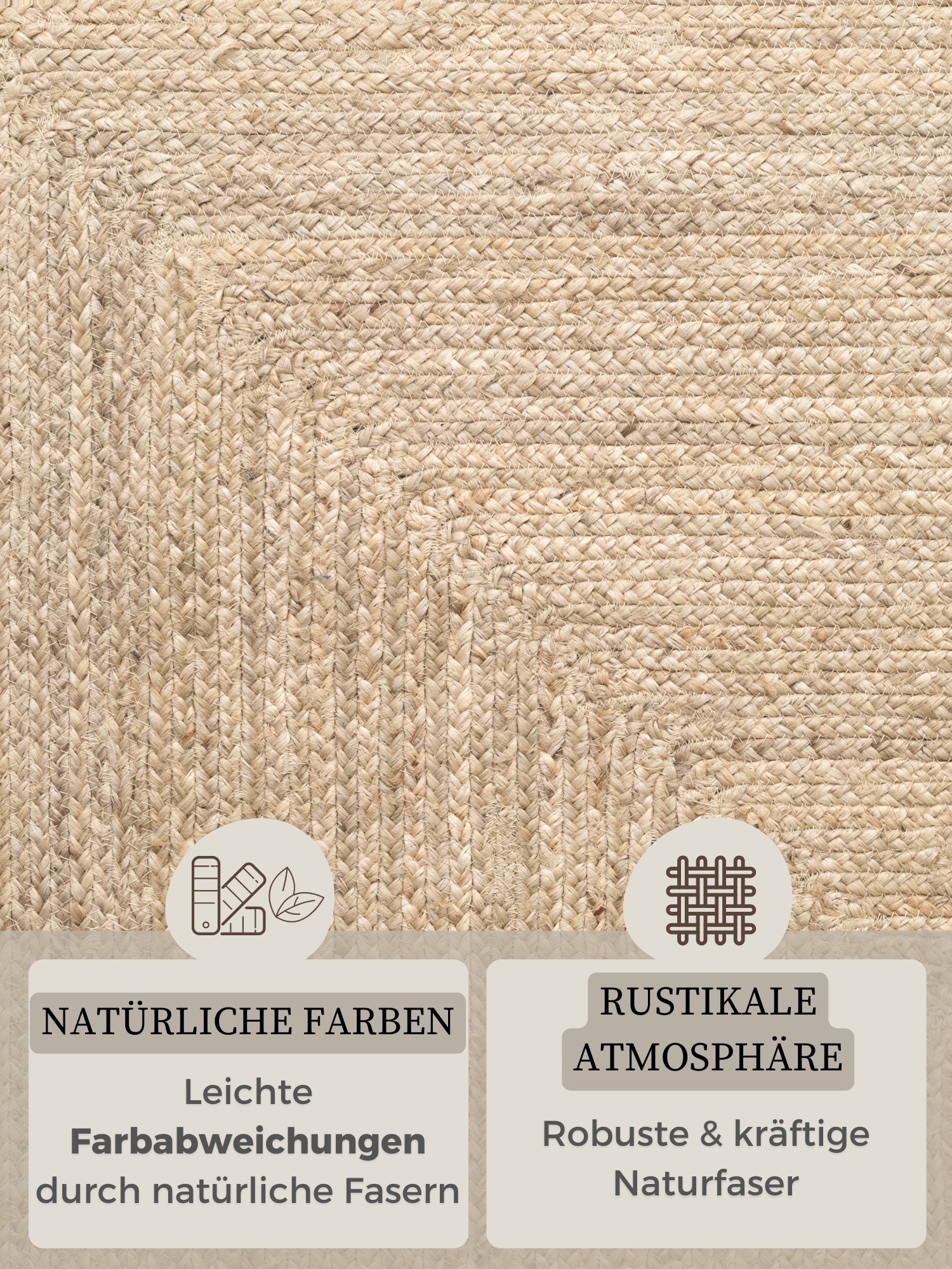 HANSE Home Teppich »Sharmila Juteteppich«, rechteckig, 9 mm Höhe, 100 % Jutefaser, Natur, Wohnzimmer, Esszimmer, Flur, Boho, Skandi