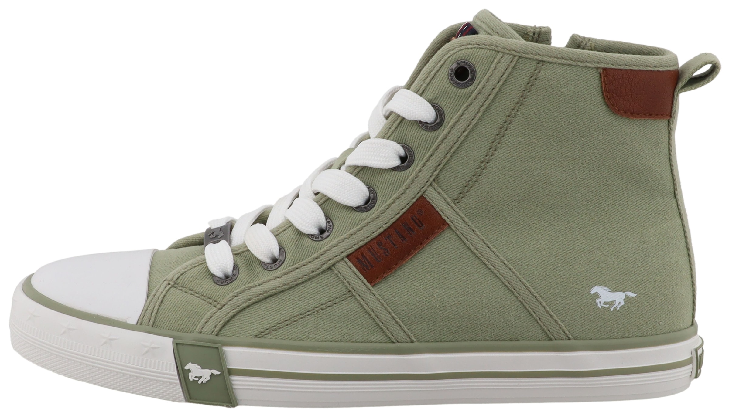 Mustang Shoes Plateausneaker »Winona«  Freizeitschuh, High Top-Sneaker, Schnürboots, kontrastreiche Details