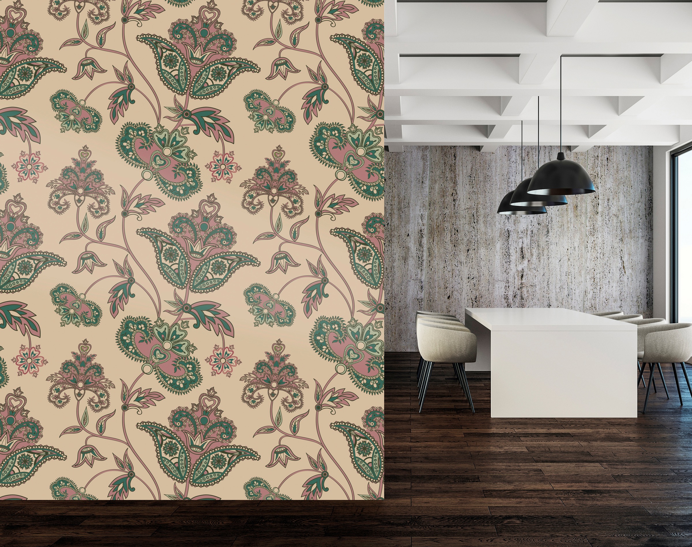 queence Vinyltapete »Paris« Motiv   bedruckt   botanisch   floral   gemuste günstig online kaufen