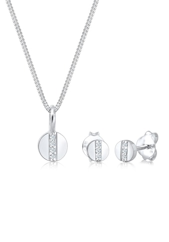 Schmuckset »Kreis Geo Form Diamant (0.05 ct.) 925 Silber Figa«