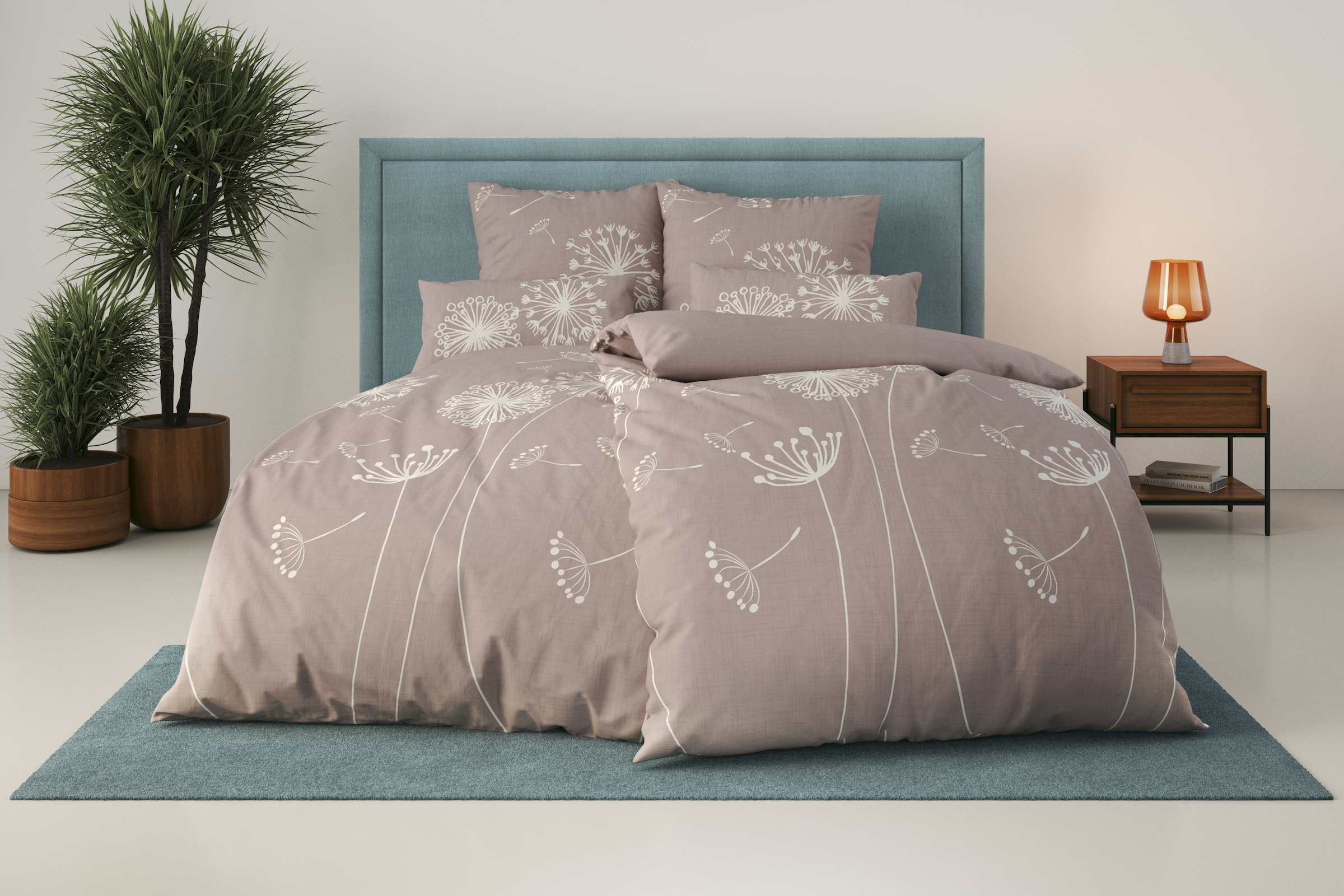 Otto Home Bettwäsche "Soucy", beige (taupe), B/L: 135cm x 200cm, 1 Stk., 1 Stk., Renforcé, B/L: 80cm x 40cm, 2 Stk.