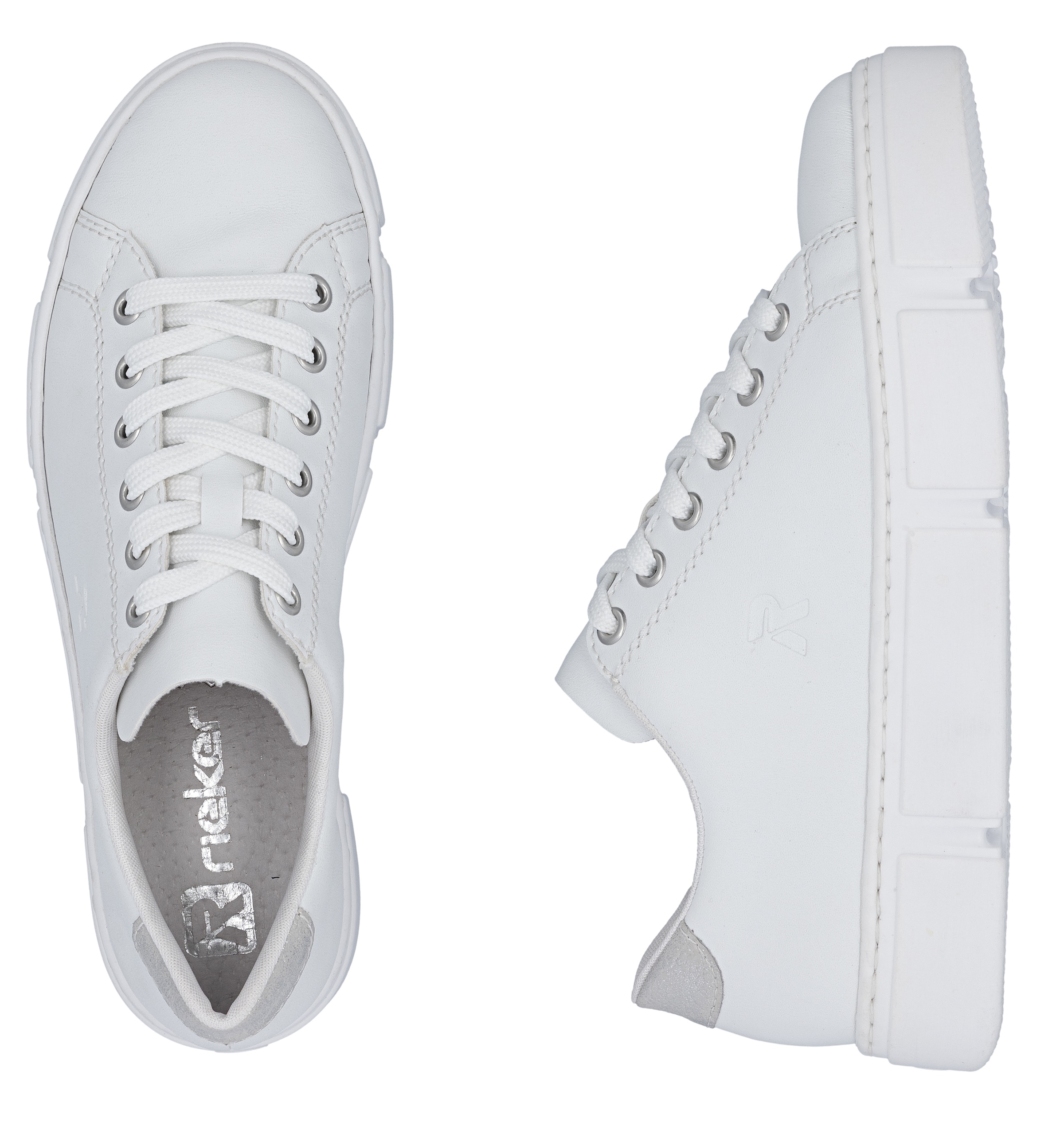 Rieker Plateausneaker  in monochromer Optik, Freizeitschuh, Halbschuh, Schnürschuh