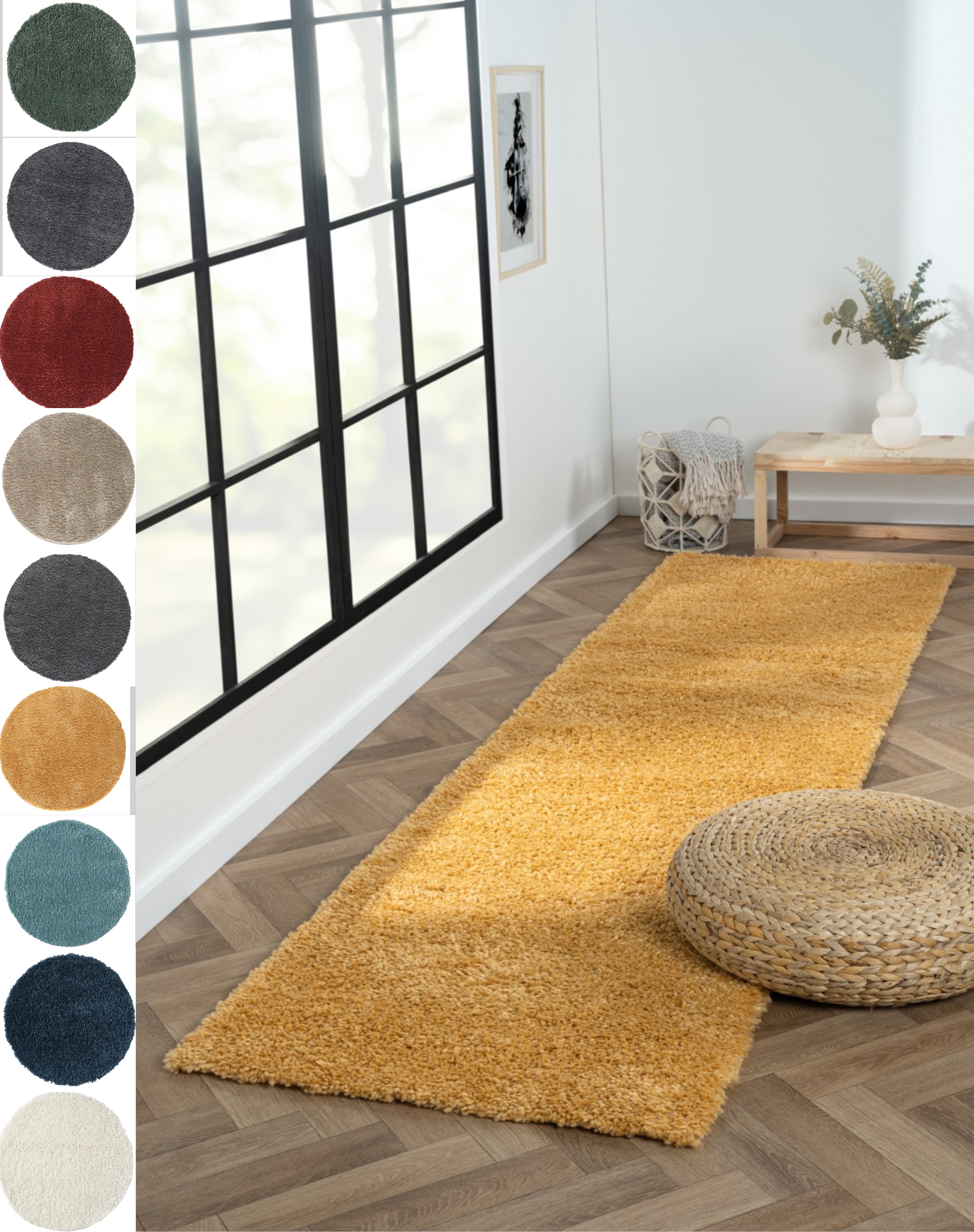 Myflair Möbel & Accessoires Hochflor-Läufer »My Shaggy« rechteckig 37 mm Höhe Shaggy, Uni Farben, leicht glänzend, Microfaser, extra flauschig