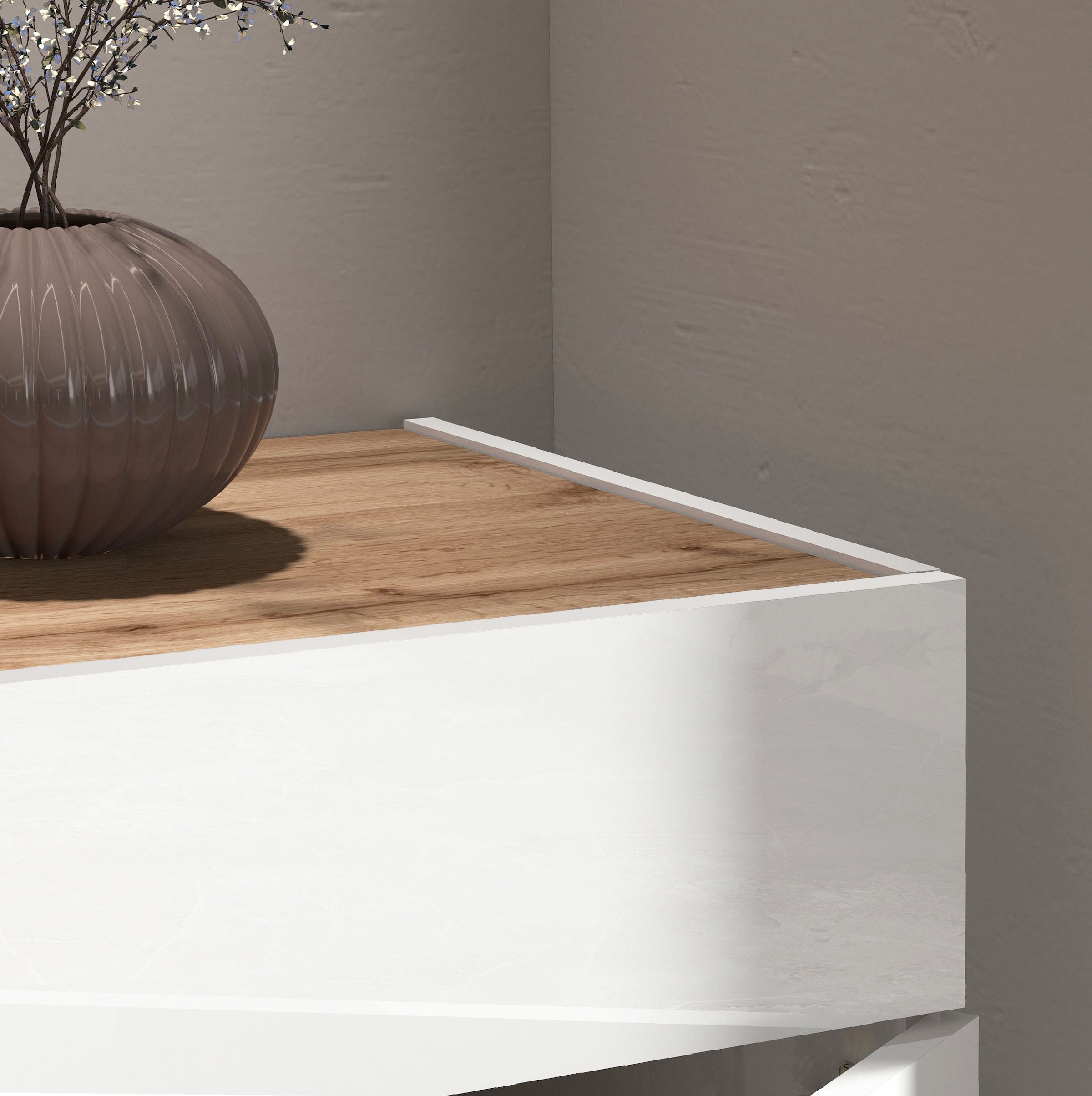 INOSIGN Sideboard »Garda, Kommode, Schrank, 2 Türen, 1 Schublade, Made in Italy« Hochglanzlackierte Fronten, Korpus matt, grifflos, Breite 80,9 cm