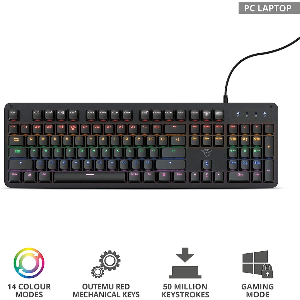 Trust Gaming-Tastatur »GXT 863 MAZZ MECHANICAL KEYBOARD DE«