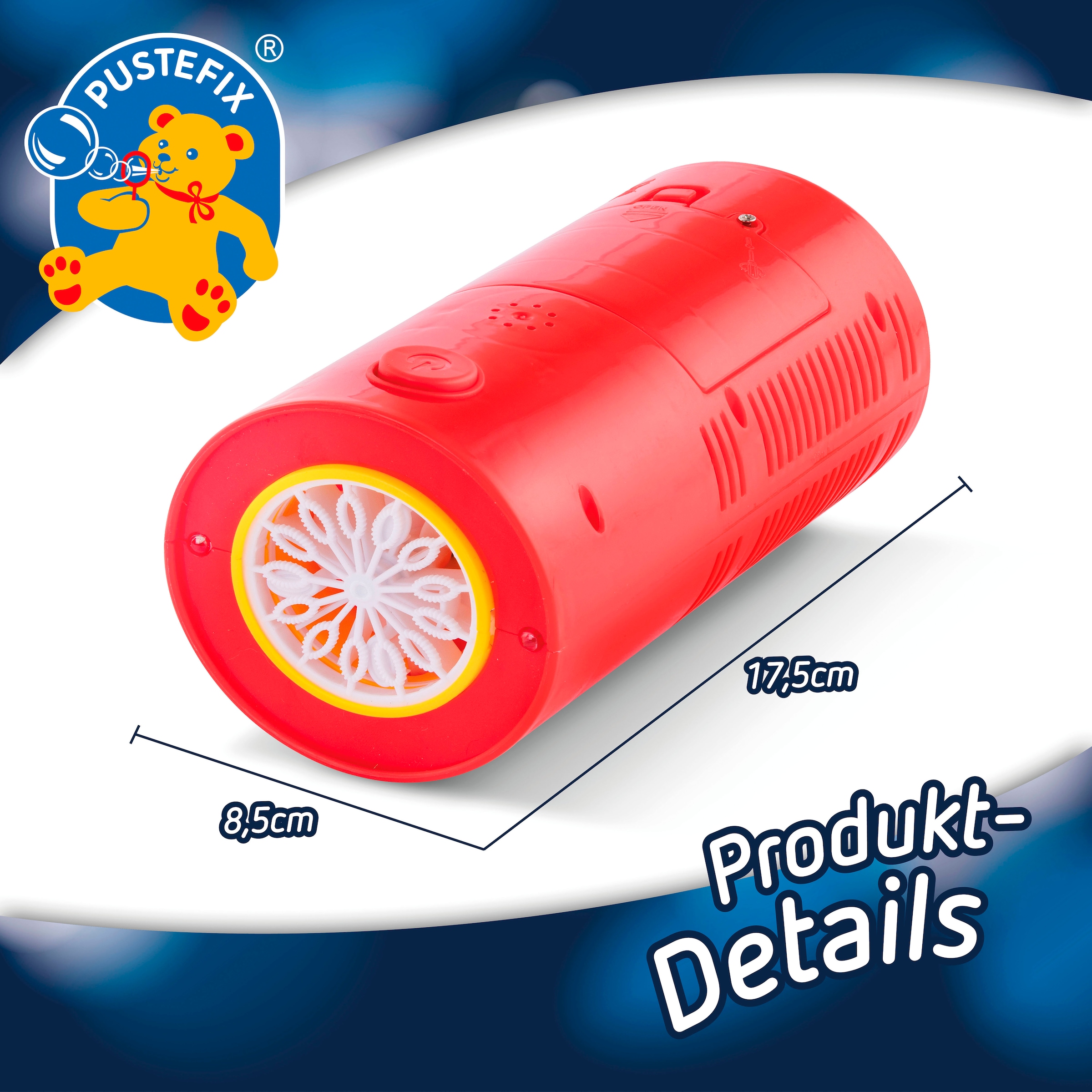 PUSTEFIX Seifenblasen Kanone »Bubble Feuerwerk«, mit LED-Licht