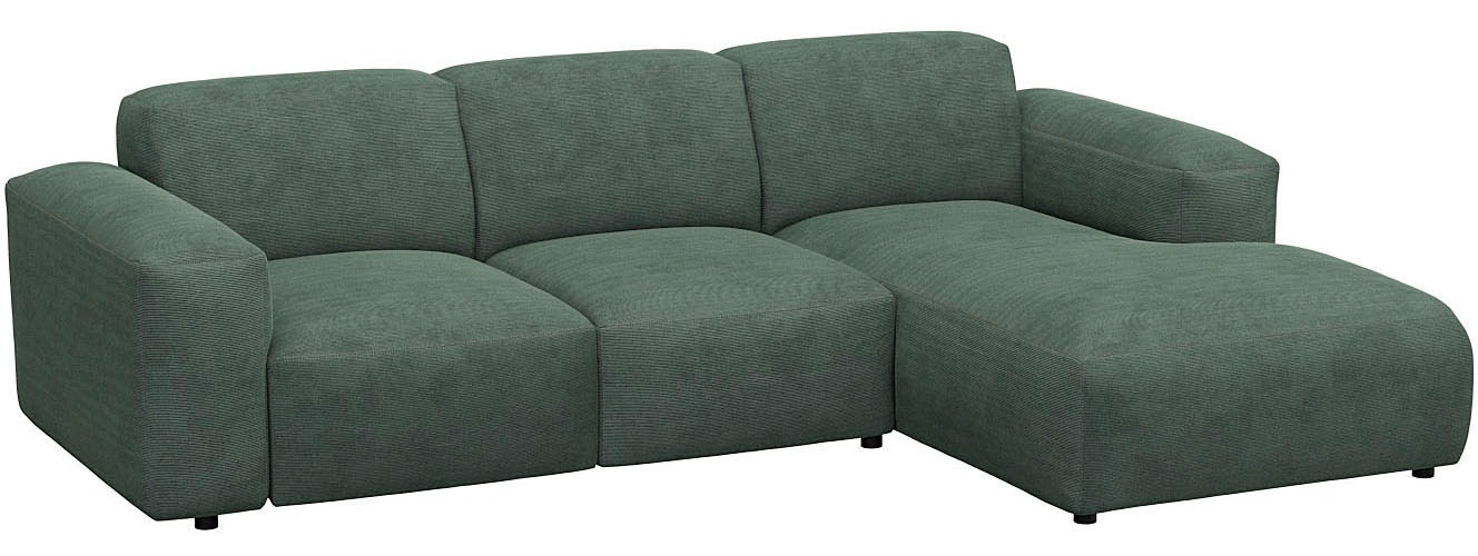 FLEXLUX Ecksofa »Lucera Chaislongue rechts oder links, L-Form, bequem«, modern & anschmiegsam, Kaltschaum, Stahl-Wellenunterfederung