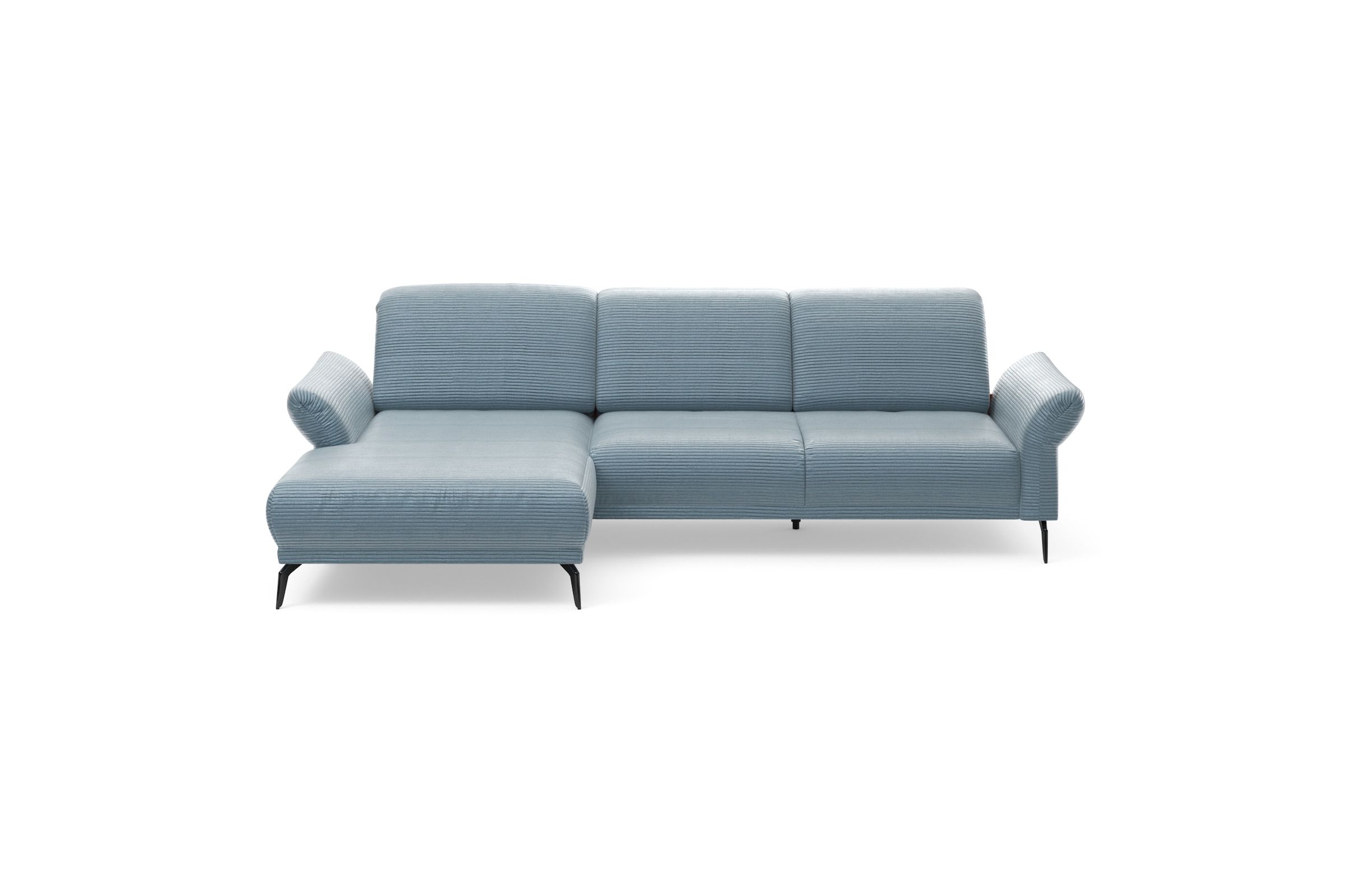 INOSIGN Ecksofa »Coco L-Form«, Sitztiefen-, Arm- und Kopfteilverstellung, Cord-Bezug, Fußhöhe 15 cm