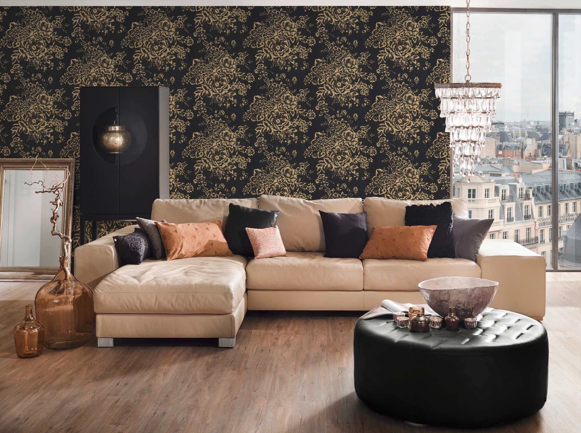 Architects Paper Textiltapete »Metallic Silk«, floral-matt-glänzend, Barocktapete Tapete Blumen