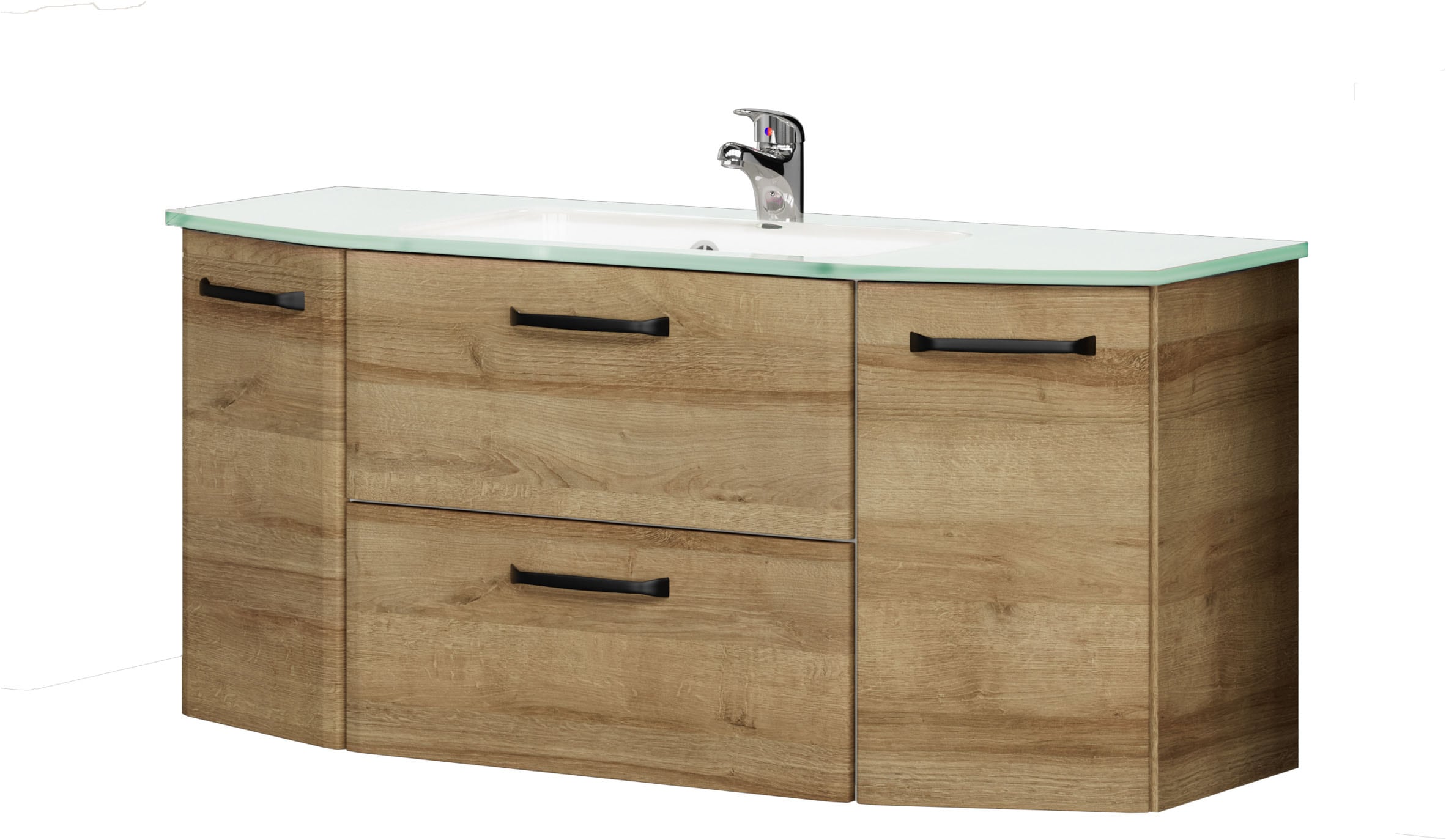 Saphir Waschtisch »Quicket 318, mit Glasbecken, 112cm breit« 2 Stk. tlg.