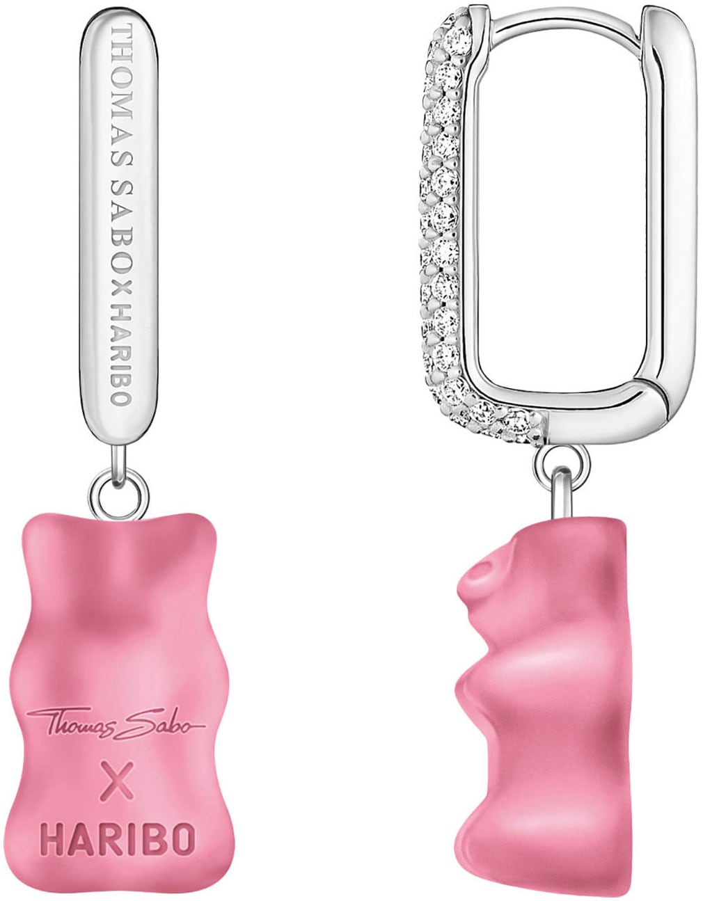 THOMAS SABO Single-Creole »THOMAS SABO x HARIBO Schmuck: Große Einzel-Creole mit Goldbär« mit Kristallglas, Zirkonia (synth.)