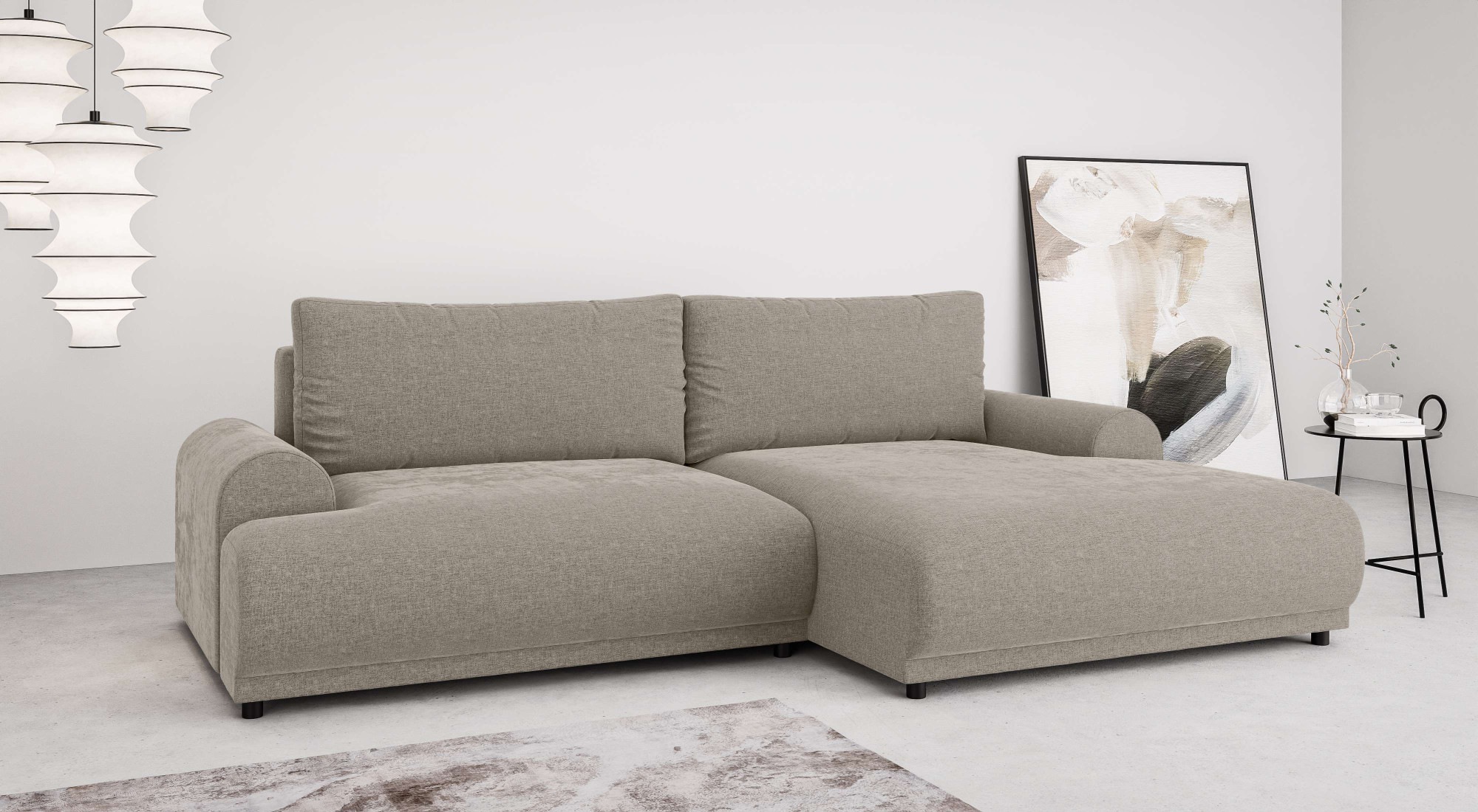 INOSIGN Ecksofa »Marsby, mit Bettfunktion und Bettkasten, Maße: B/H/T 242/6 günstig online kaufen