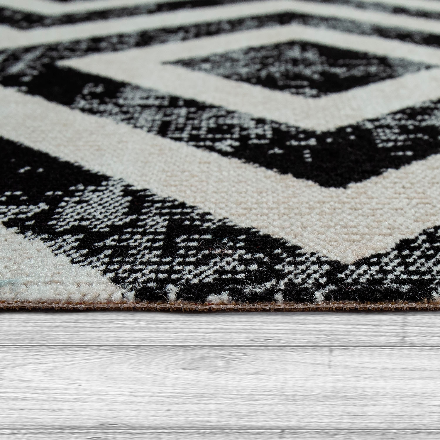 Paco Home Teppich »Poco 821«, rund, 6 mm Höhe, Kurzflor, Rauten-Design, In- und Outdoor geeignet