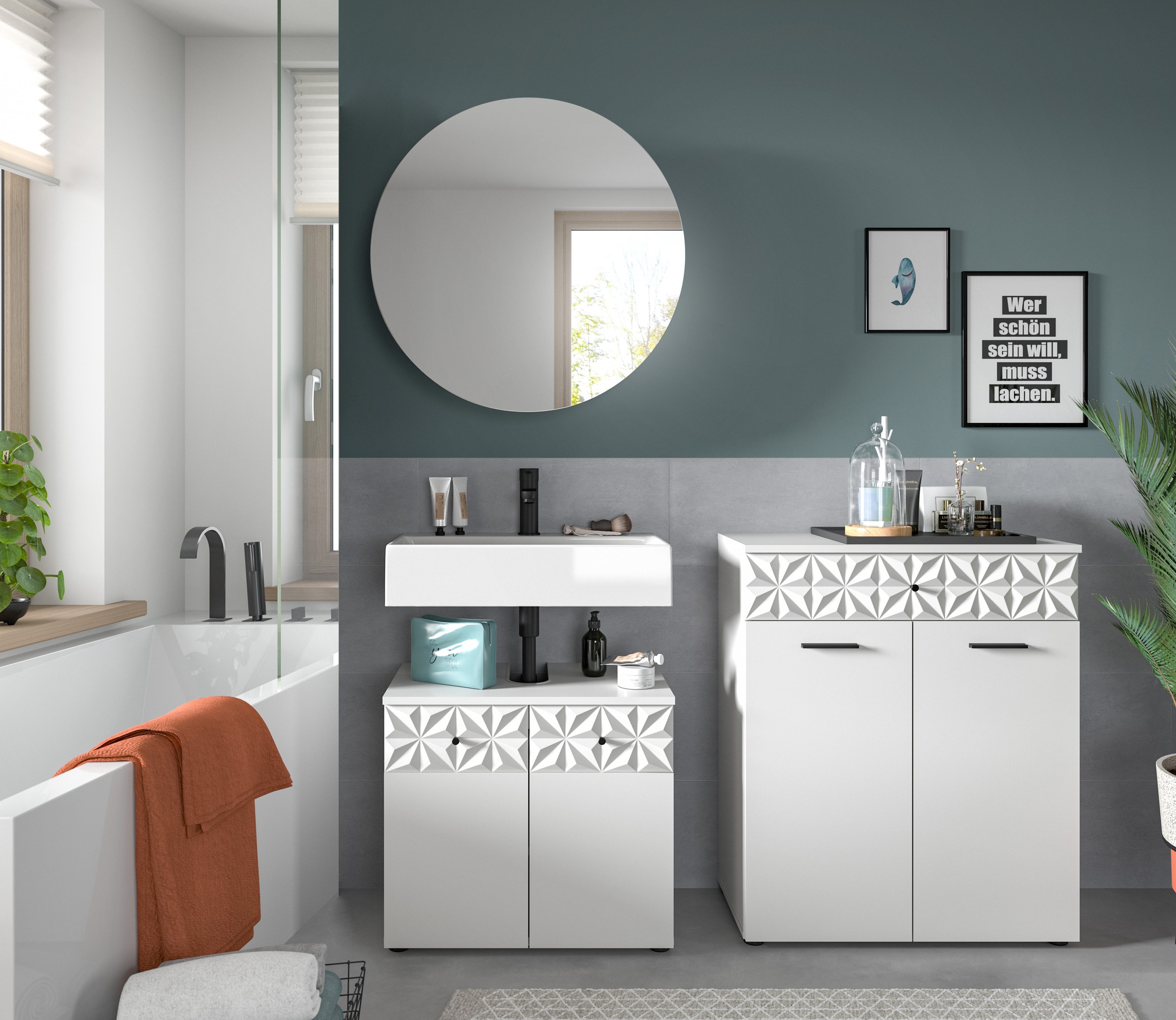 INOSIGN Badezimmer-Set »VICENZA, TOPSELLER!, Breite 145cm, 3-teilig, mit Or günstig online kaufen