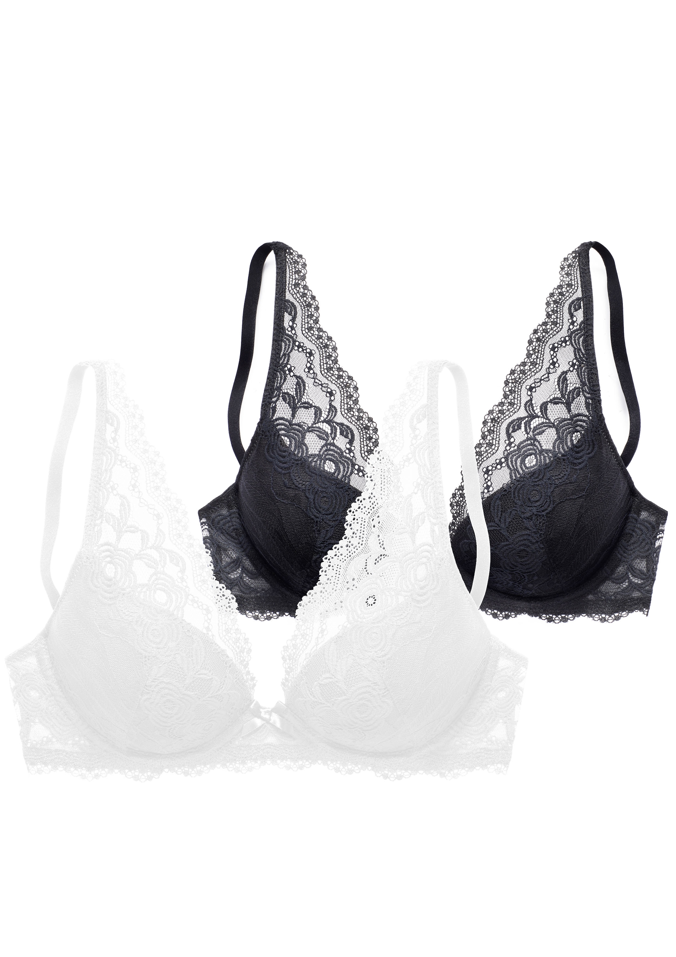 petite fleur Push-up-BH Packung, 2 Stk. mit Bügel, im attraktiven Doppelpack, sexy Dessous