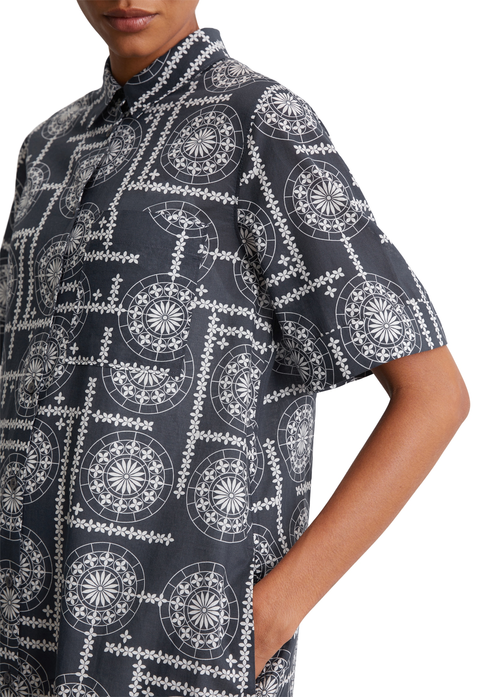 Marc O'Polo Hemdblusenkleid, mit Allover Print, mit Unterkleid